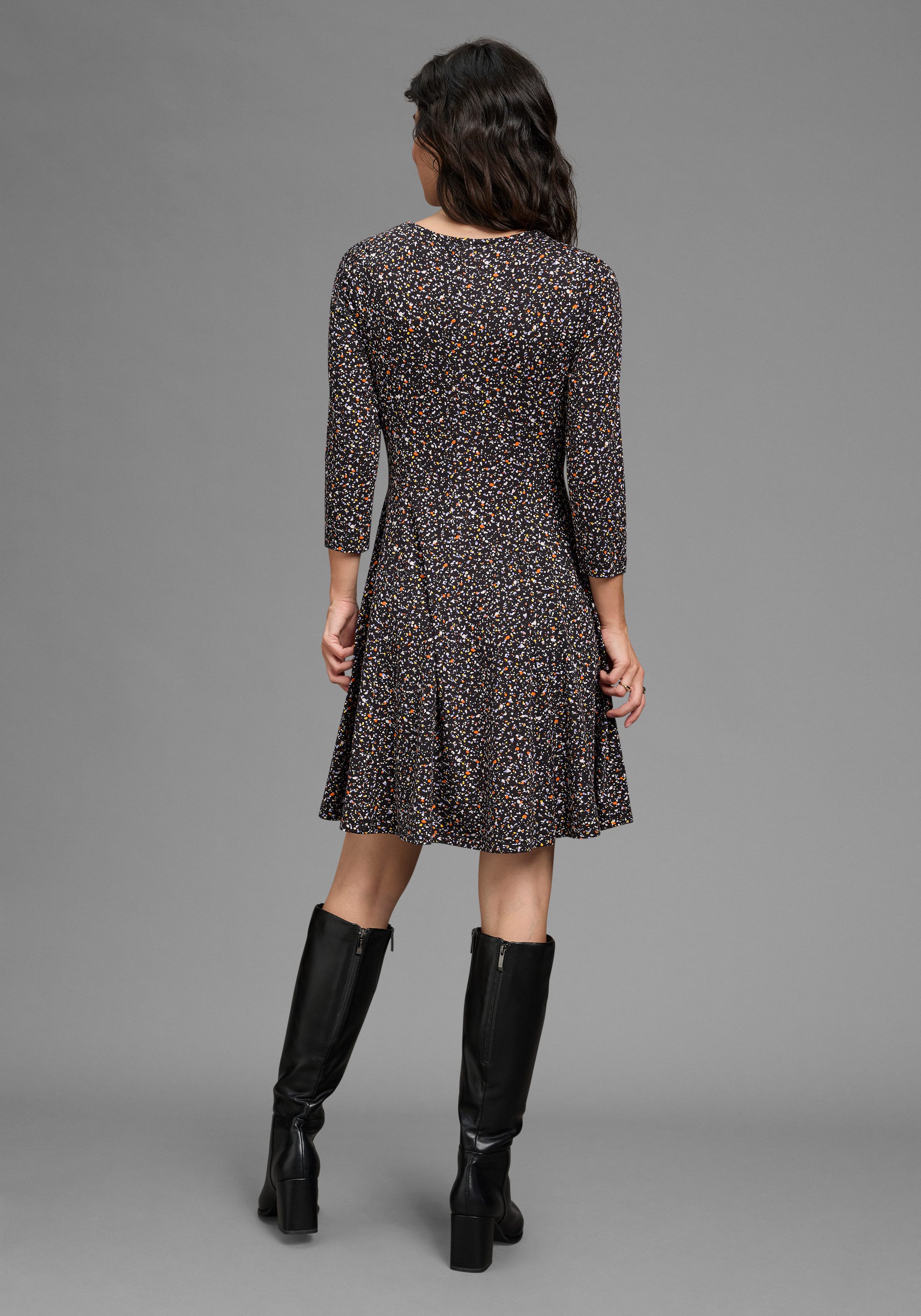 Laura Scott Jerseykleid sportlich-feminines Kleid, knielang, mit floralem Allovermuster