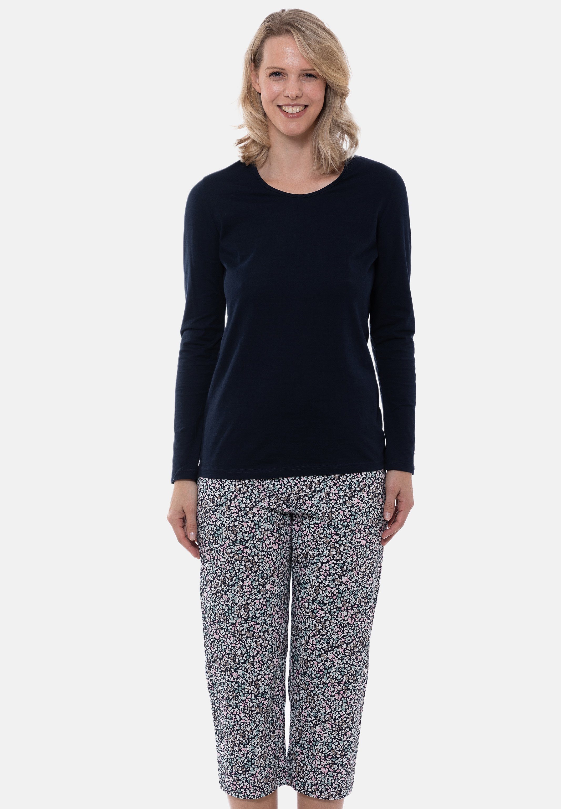 Langarm Cotton 2 Baumwolle Schlafanzug Pyjama - Ammann (Set, tlg) Organic -