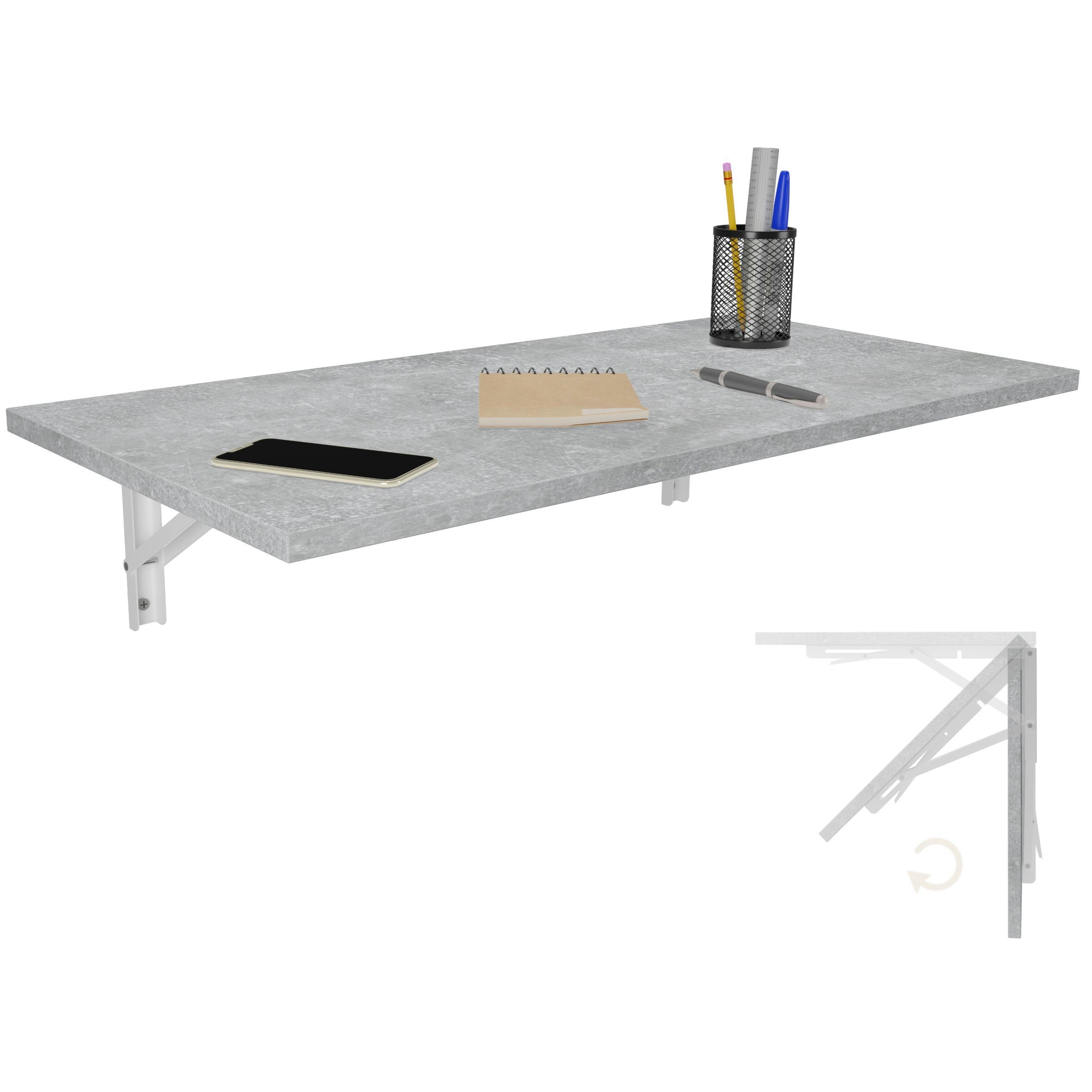 Schreibtisch Produktgestaltung Klapptisch Tisch, Wand KDR 80x40 Beton Küchentisch Esstisch Wandklapptisch