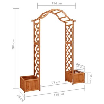 furnicato Rosenbogen Garten-Pergola mit Blumenkasten Massivholz Tanne