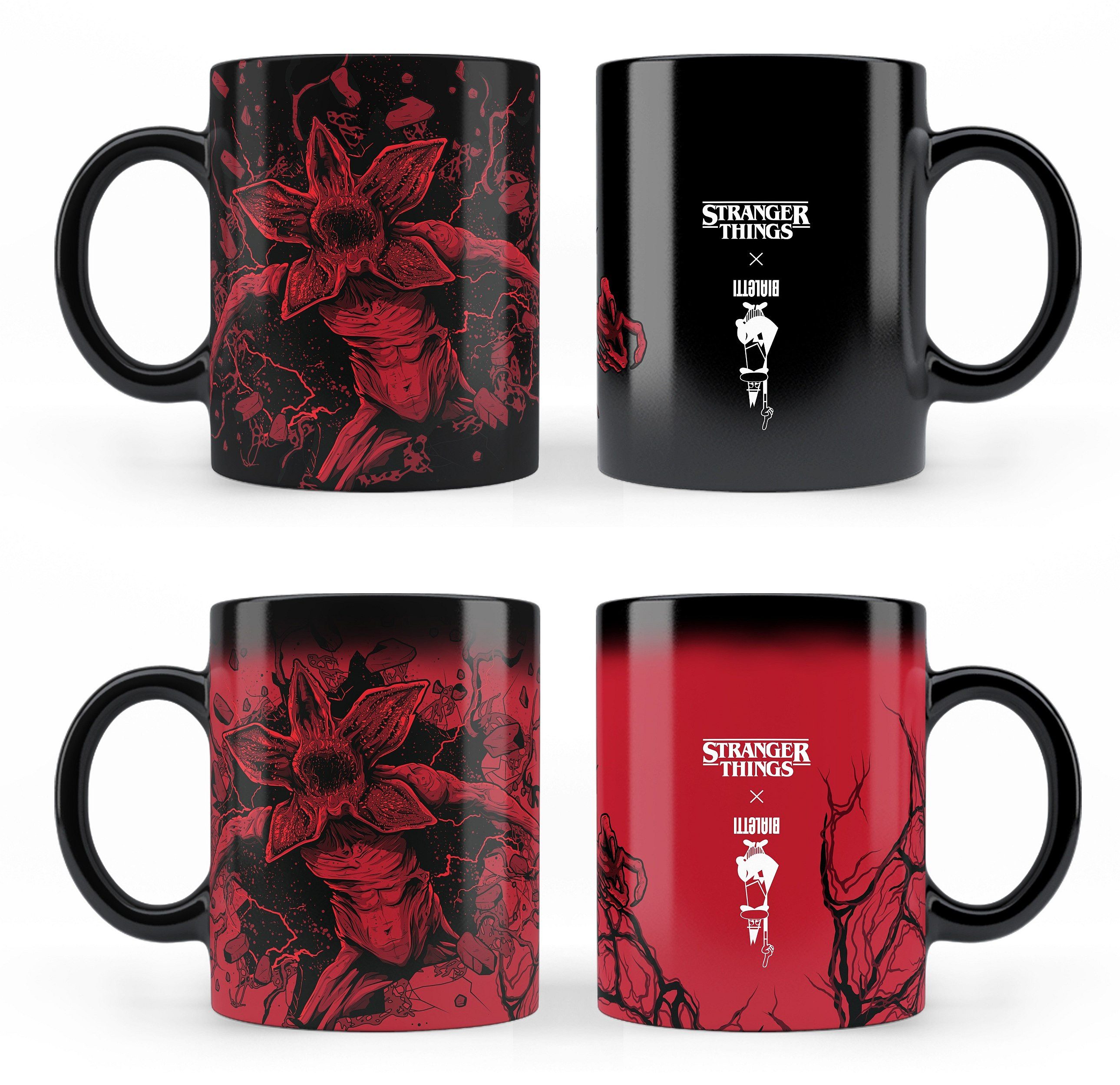 BIALETTI Tasse Tasse Tee- Kaffeetasse 2'er Set Thermoeffekt Bialetti Stranger Things, Material: Porzellan