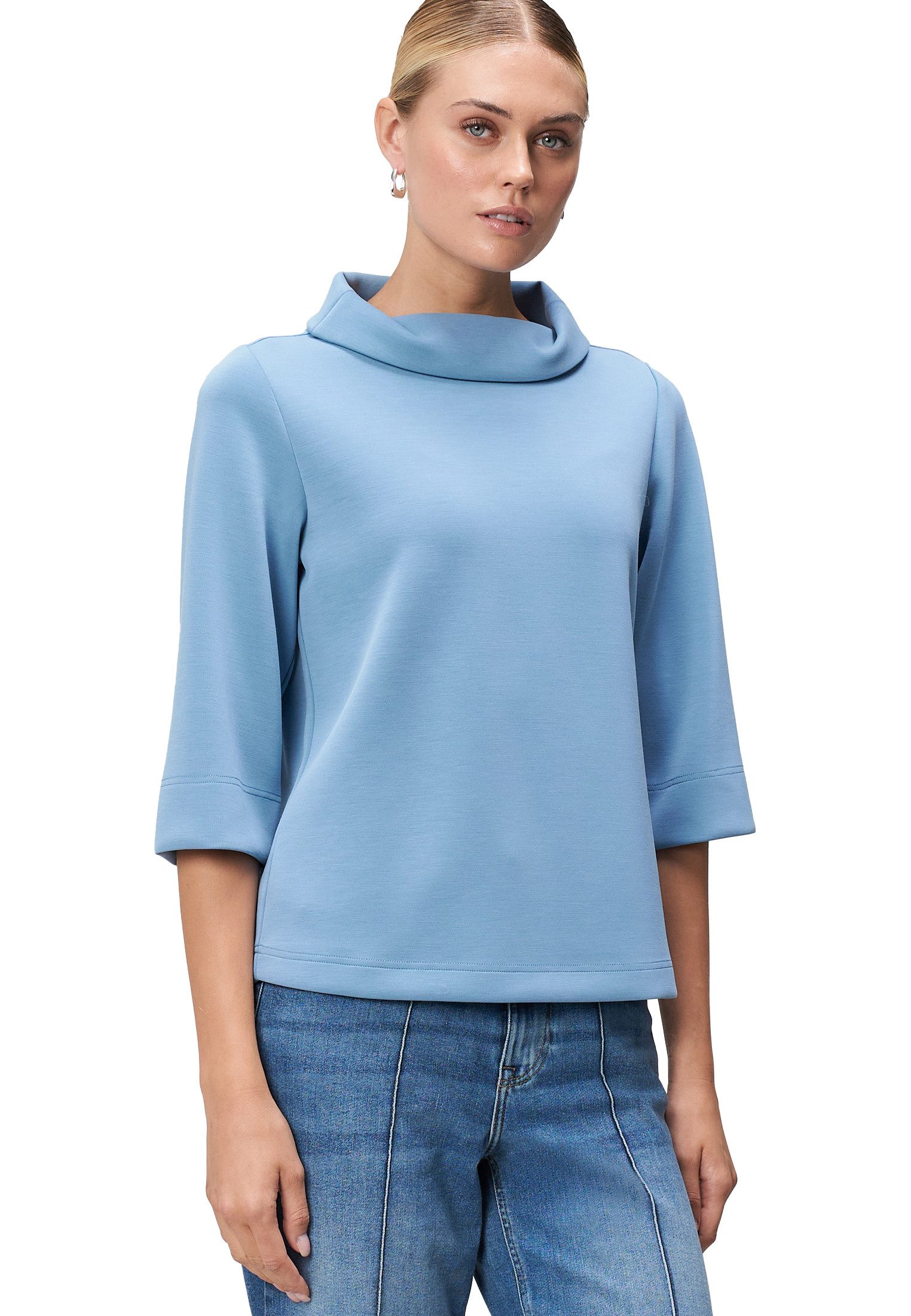 Zero Sweatshirt Damen Sweatshirt mit weitem Rollkragen Plain/ohne Details
