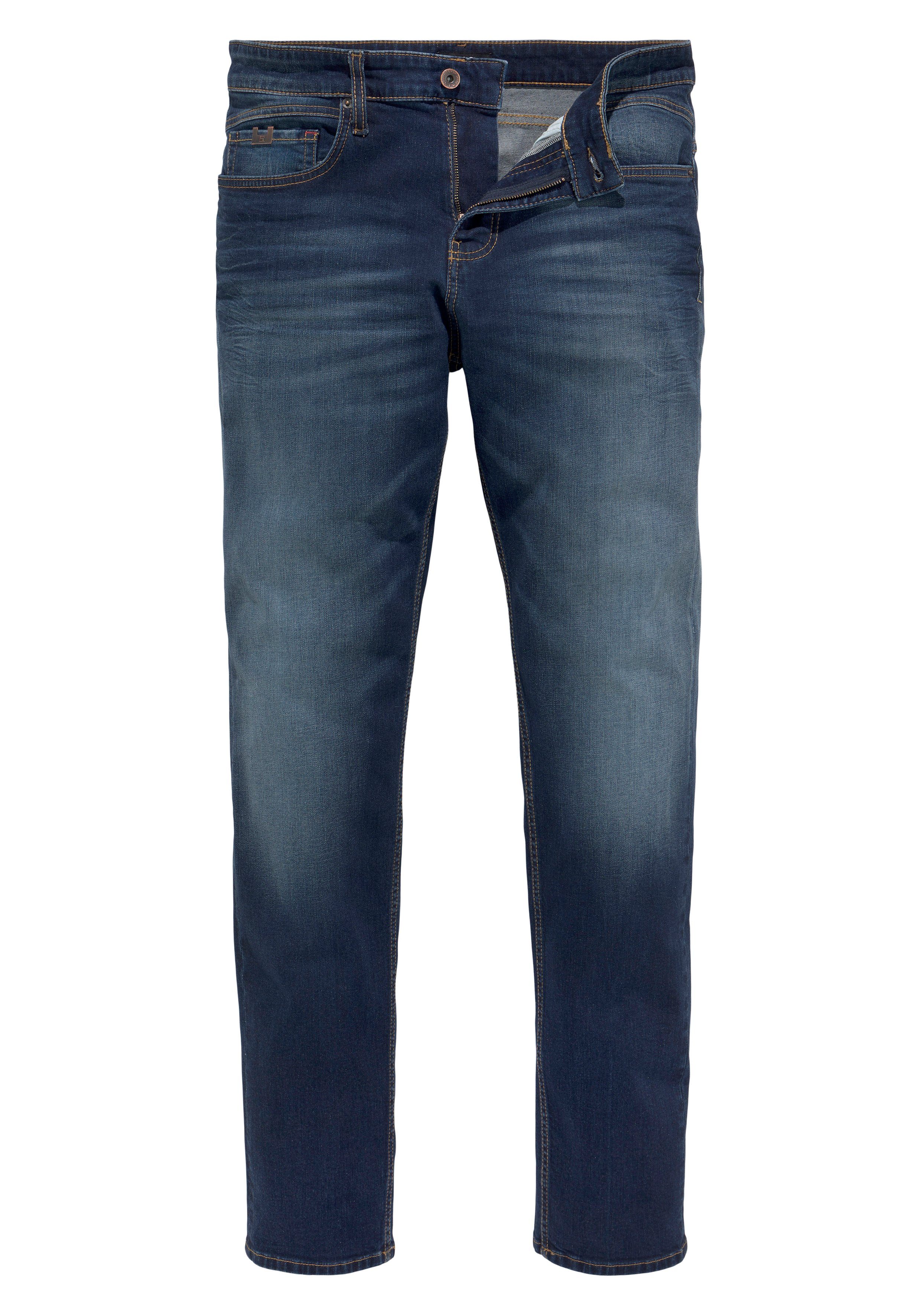 H.I.S Tapered-fit-Jeans CIAN Ökologische, dark durch blue wassersparende Ozon Wash Produktion