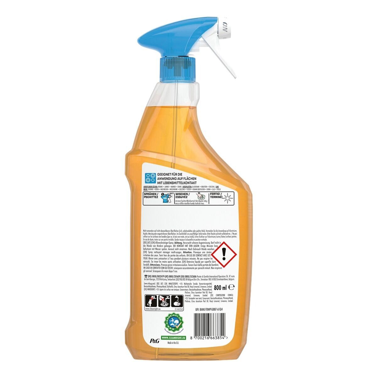 MEISTER PROPER Sprühen Wischen Fertig Küchenreiniger (800 ml, Allzweckreiniger- Spray)