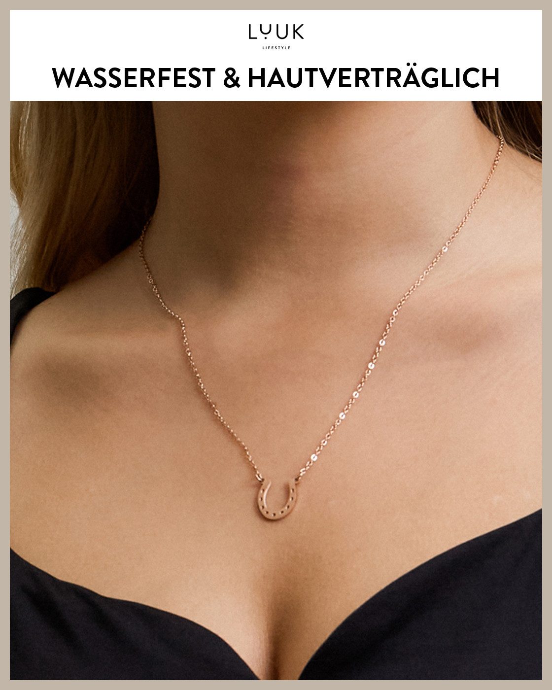 LUUK LIFESTYLE Kette mit Anhänger Hufeisen, Glücksbringer aus Edelstahl günstig online kaufen