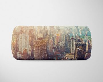 Sinus Art Handtücher Handtuch Strandhandtuch Saunatuch Kuscheldecke mit Fotomotiv New York Skyline H, Baumwolle-Polyester-Mix (1-St), Handtuch