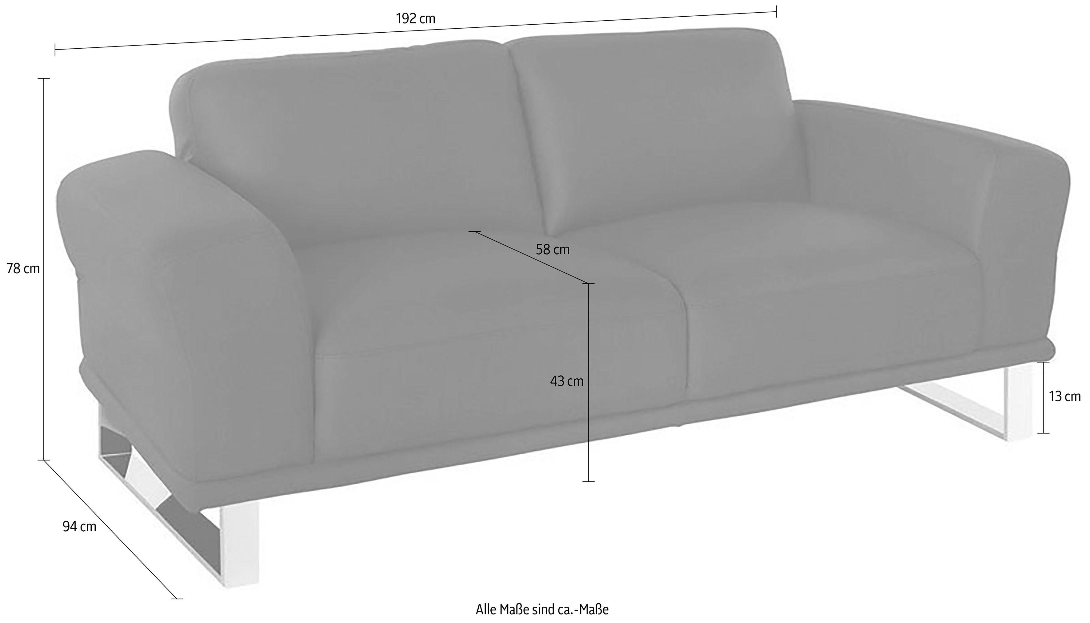 Breite 192 2-Sitzer montanaa, in glänzend, mit cm Chrom Metallkufen W.SCHILLIG