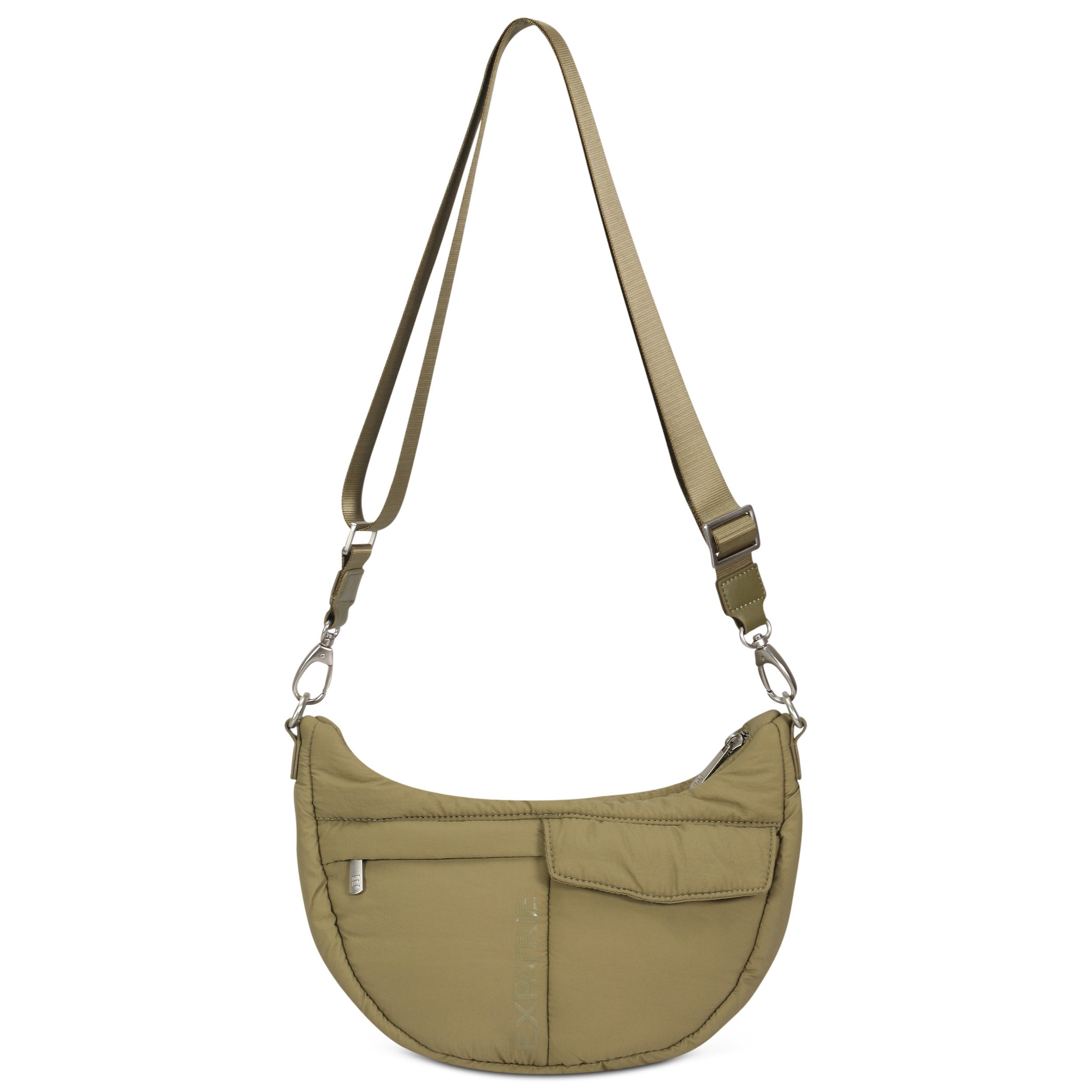 Expatrié Umhängetasche Vivy Half Moon Bag im Puffy Design, Stylische Nylon Crossbody Bag in Halbmond Form, Wasserabweisend