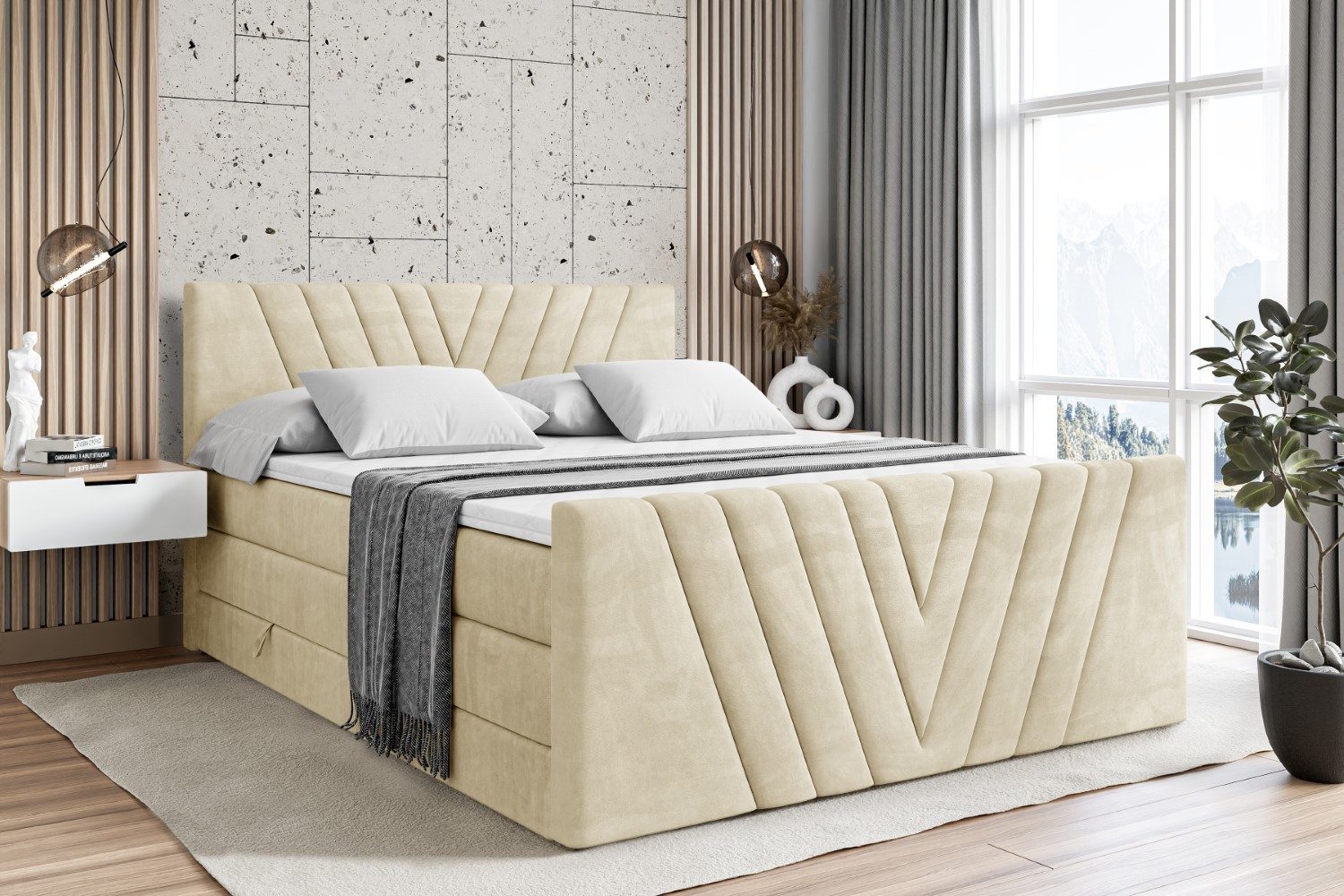 ALTDECOR Boxspringbett ERNINA-Z KING (Multipocket-Matratze H4, günstig online kaufen