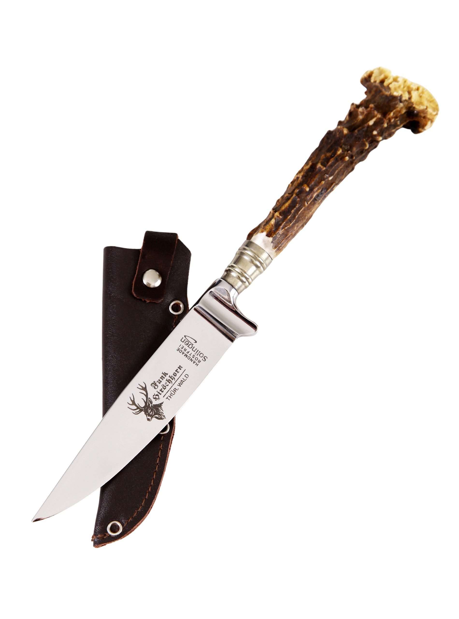 Almbock Taschenmesser Handgefertigtes Hirschhorn Jagdmesser Trachtenmesser Rehkrone, (1 St)