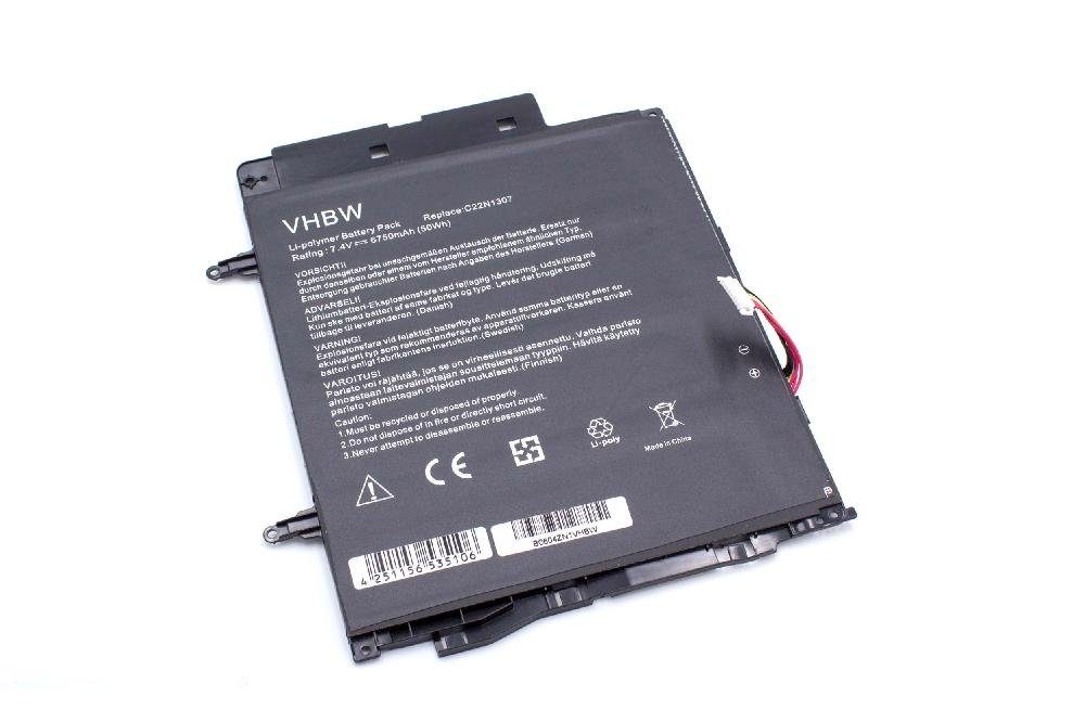 vhbw passend für Asus Transformer Book T300LA-BB31T, T300LA-C4001H, Laptop-Akku 6750 mAh