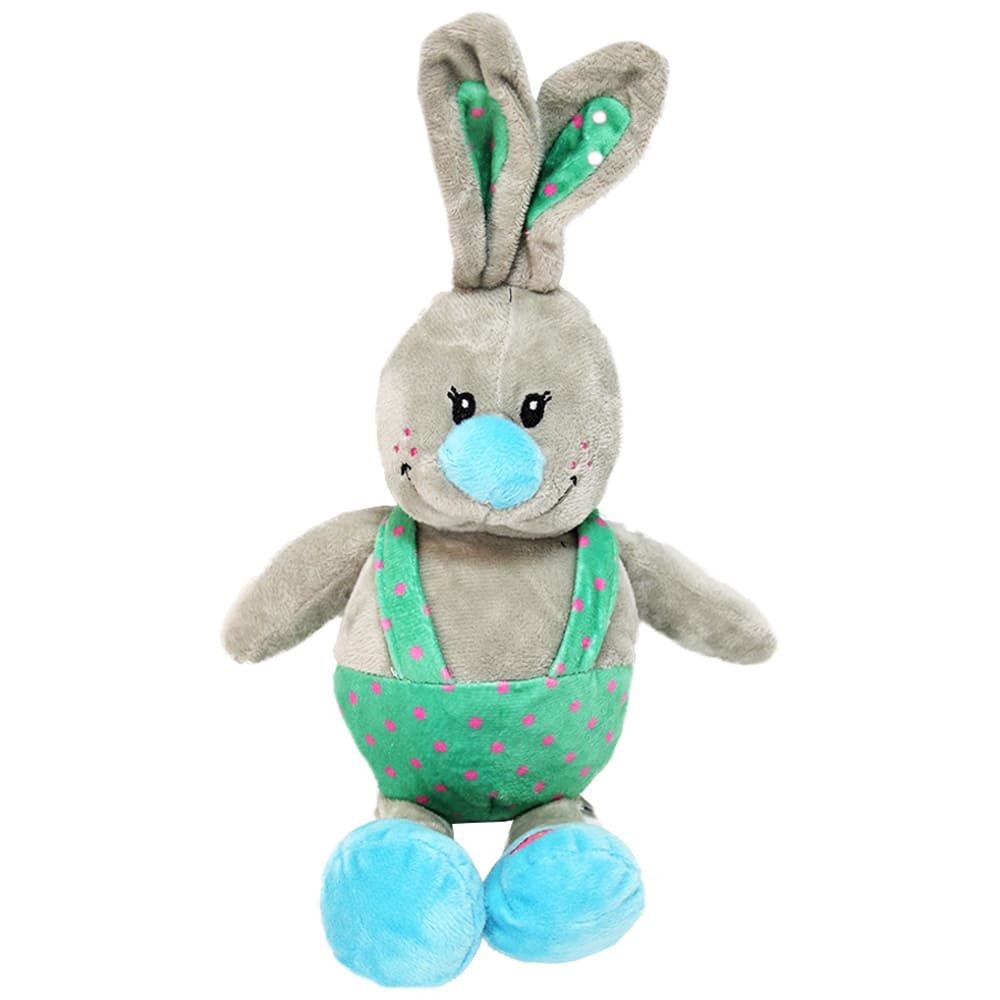 Rasehorn Kuscheltier Kuscheltier Hase grau mit Kleidung und bunter Nase - ca. 30 cm (1-St)