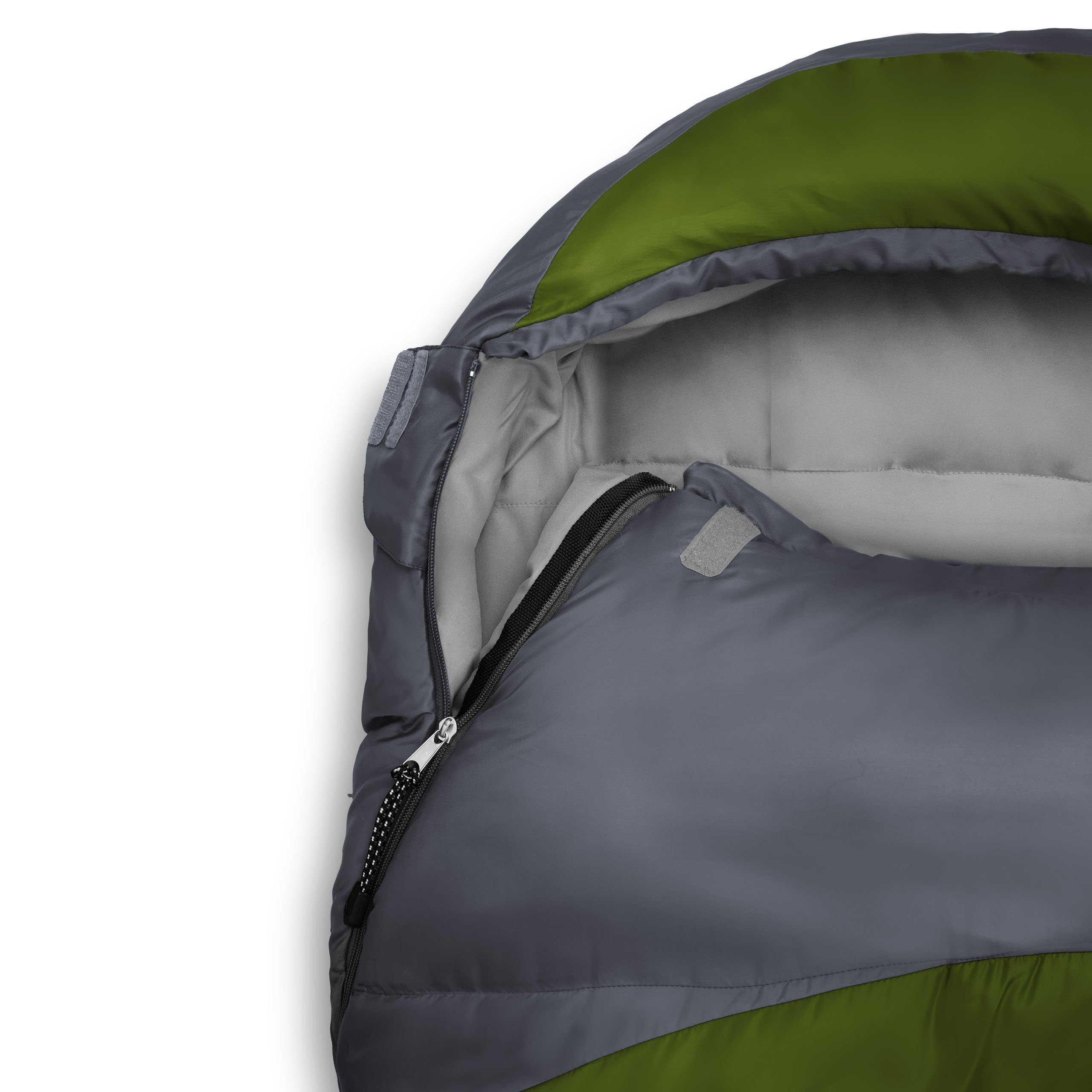 Tasche, Schlafsack mit hellgrün Tomorrow 230x80x55 Camping Mumienschlafsack Lumaland Where Wärmekragen wasserabweisend atmungsaktiv