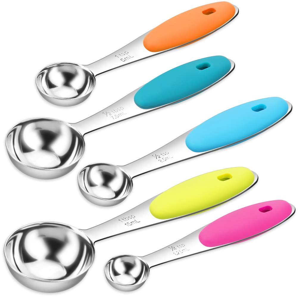 H&S Messlöffel 5-teiliges Set Edelstahl 5-teiliges Kochen, und für Backen Messlöffel Edelstahl Set Kochen Messlöffel Backen und Edelstahl, für