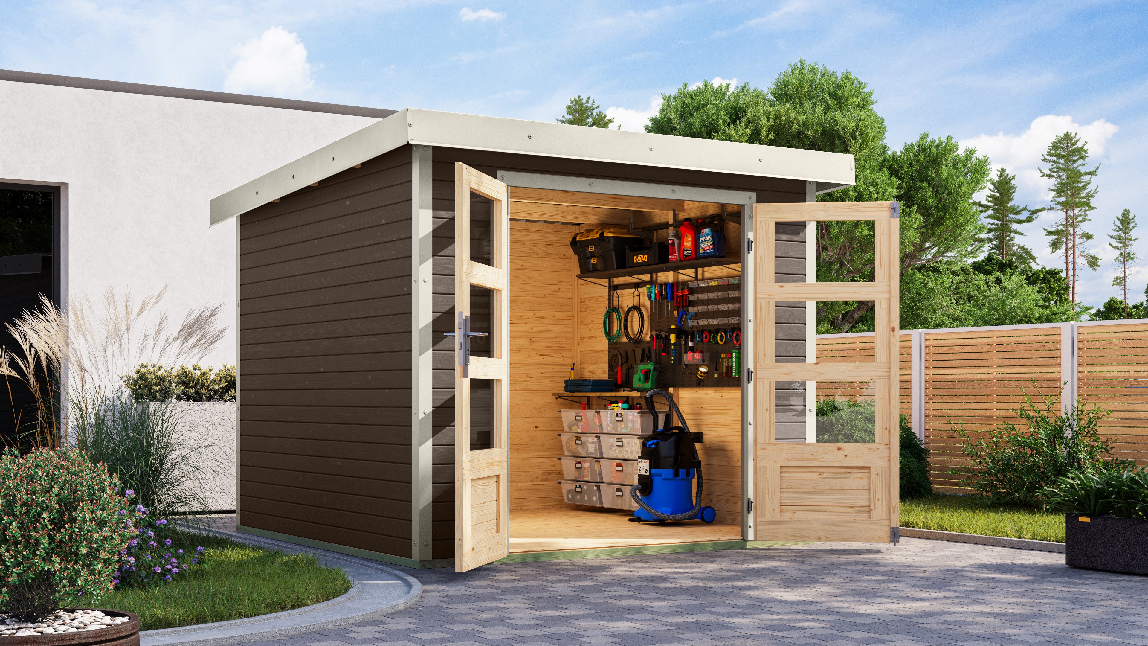 Karibu Gartenhaus Jupiter 3,5 B, BxT: 239x243 cm, in verschiedenen Farben