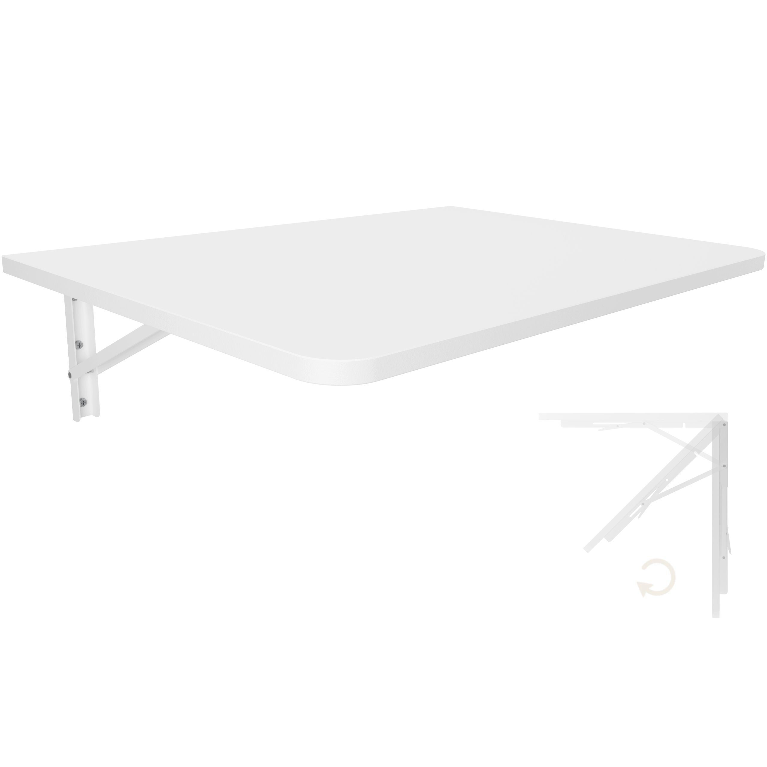 KDR Produktgestaltung Klapptisch 70x50 Wandklapptisch Esstisch Küchentisch Schreibtisch Wand Tisch, Weiß