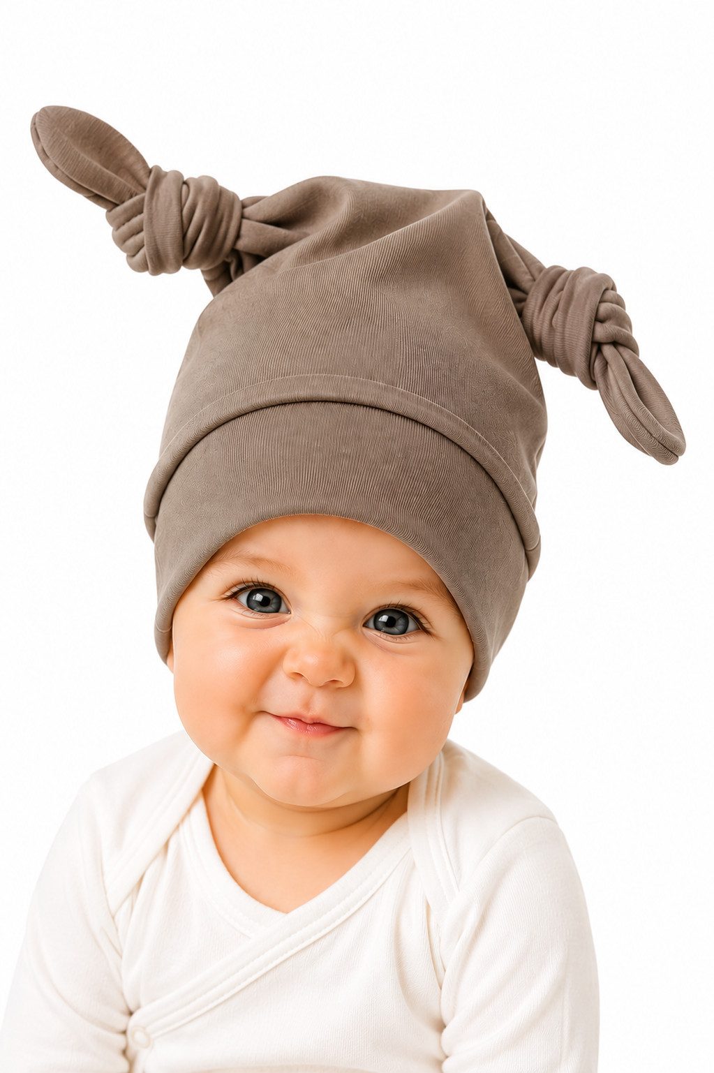 Erstlingsmütze Babymütze Knotenmütze Baby Mütze mit Knoten elastisch