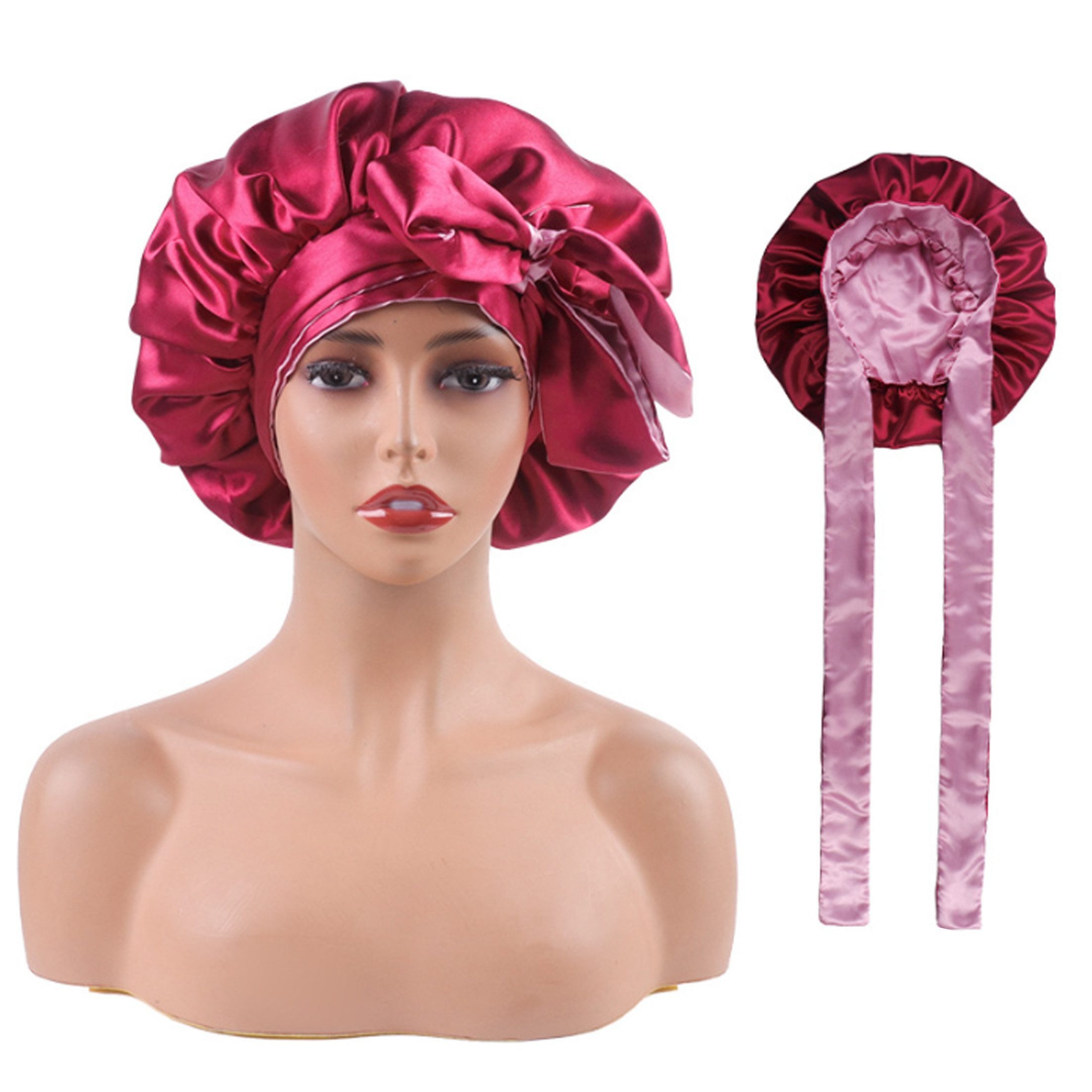 KINSI Stirnband Satin-Schlafhaube mit Breitkrempe,doppellagig,langer Riemch günstig online kaufen