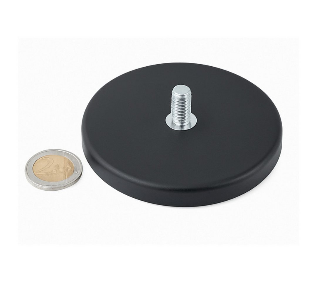 Thumbnail - MaajeeKuto Magnet Gummitopfmagnet Ø88 mm mit M8 Innengewinde – starker Neodym-Magnet (2-St)