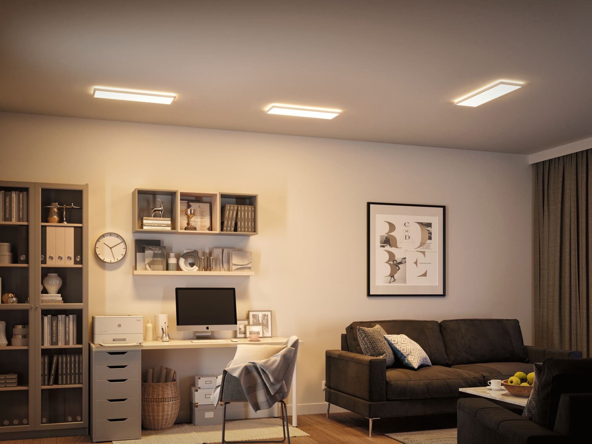 Shine, LED Panel Atria fest Paulmann LED Warmweiß integriert,