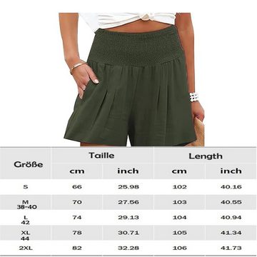 FIDDY 2-in-1-Hose Sommer Lässige Kurze Hose, Elastische Taille Sport Strandhosen Damen