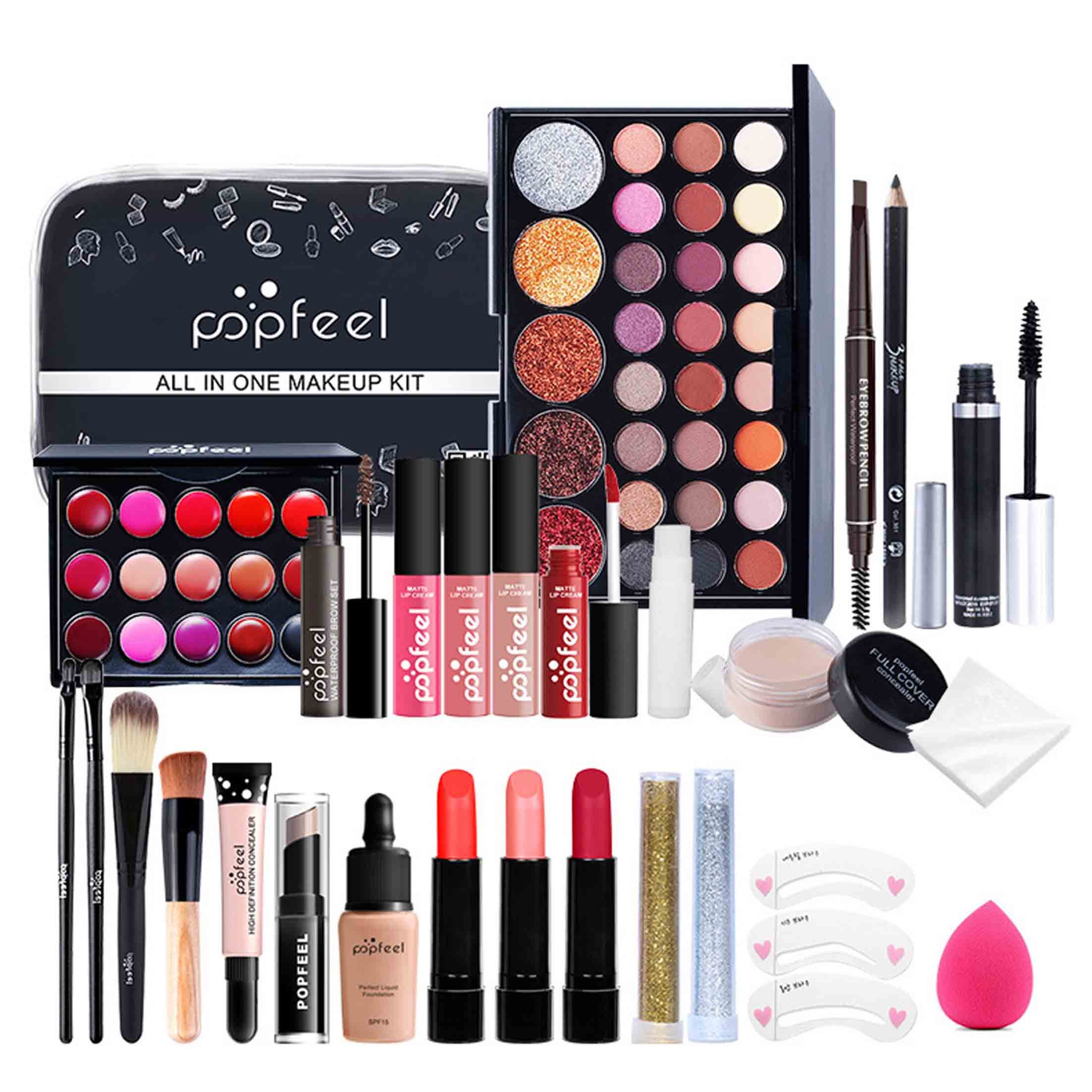 KINSI Make-up Set 27-teiliges Einsteiger Schminkset,Make-up Set für Damen - Schminkset, Komplettes Starter-Set, wasserdicht, tragbar