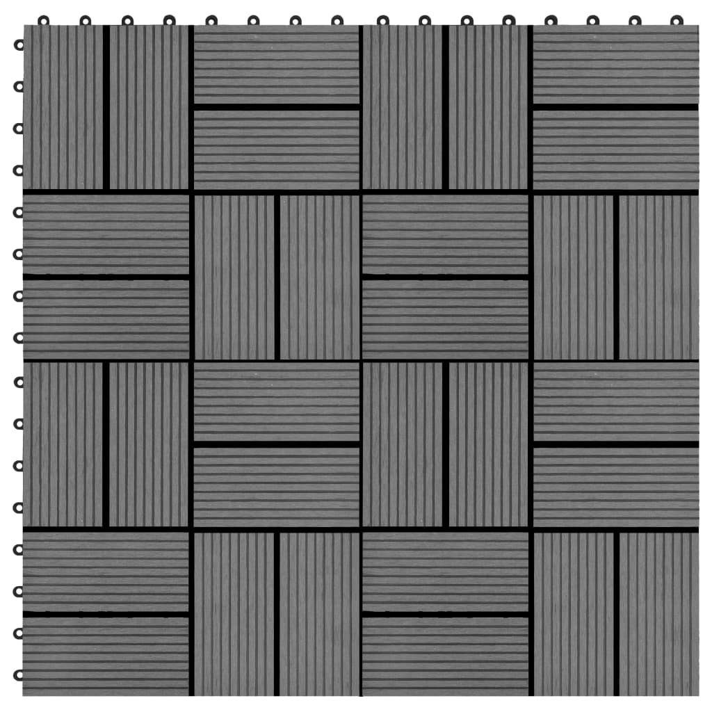 Teppichboden Terrassenfliesen 11 Stück WPC 30 x 30 cm 1 qm Grau, vidaXL