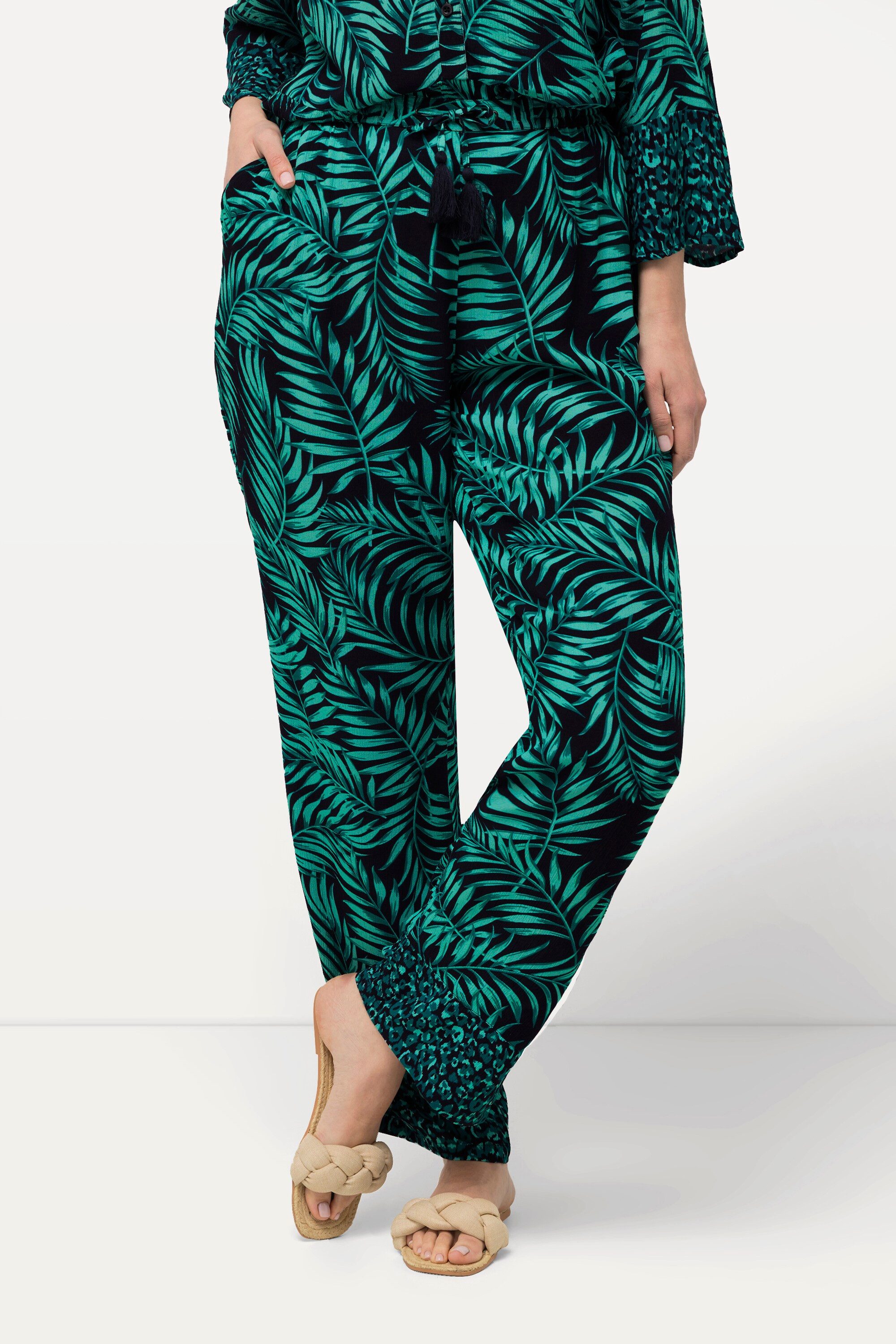 Ulla Popken Schlupfhose Schlupfhose Rose Palmen günstig online kaufen