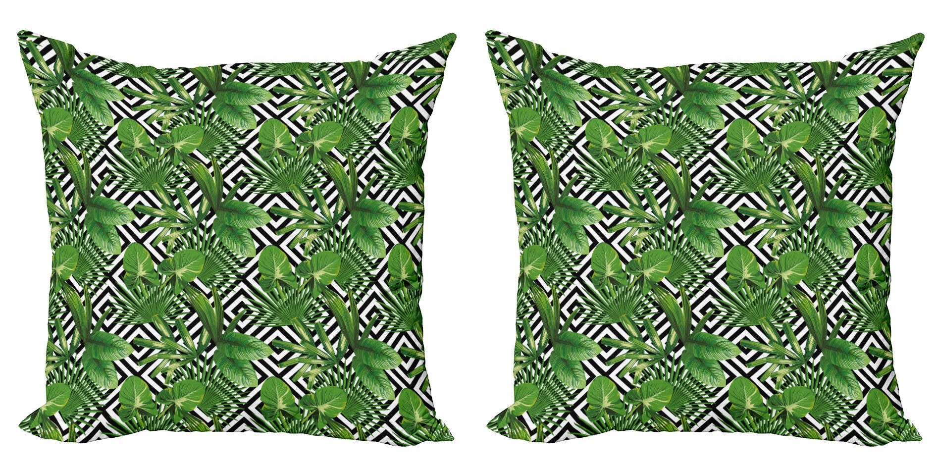 Stück), Doppelseitiger (2 Digitaldruck, Abstrakt Accent Kokosnuss-Palme Abakuhaus Kissenbezüge Moderne Modern