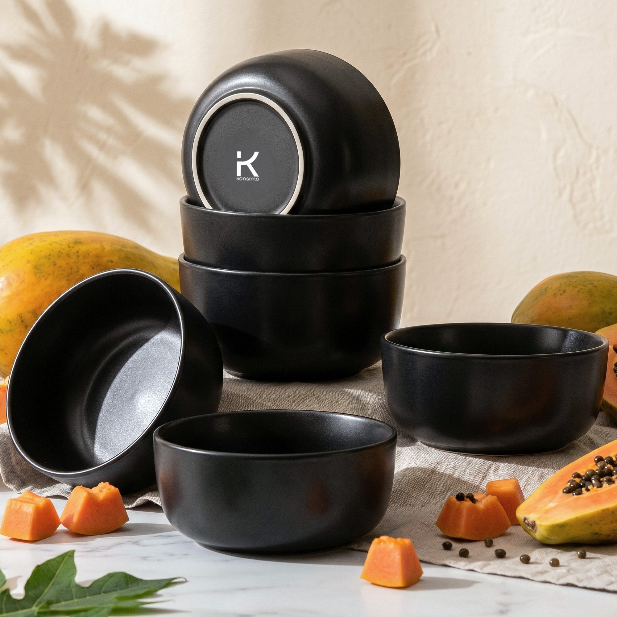 KONSIMO® Müslischale VICTO Schüssel-Set hergestellt in der EU, Steingut, (6-Personen Set, 6-tlg), spülmaschinengeeignet, mikrowellengeeignet, 6x Schale