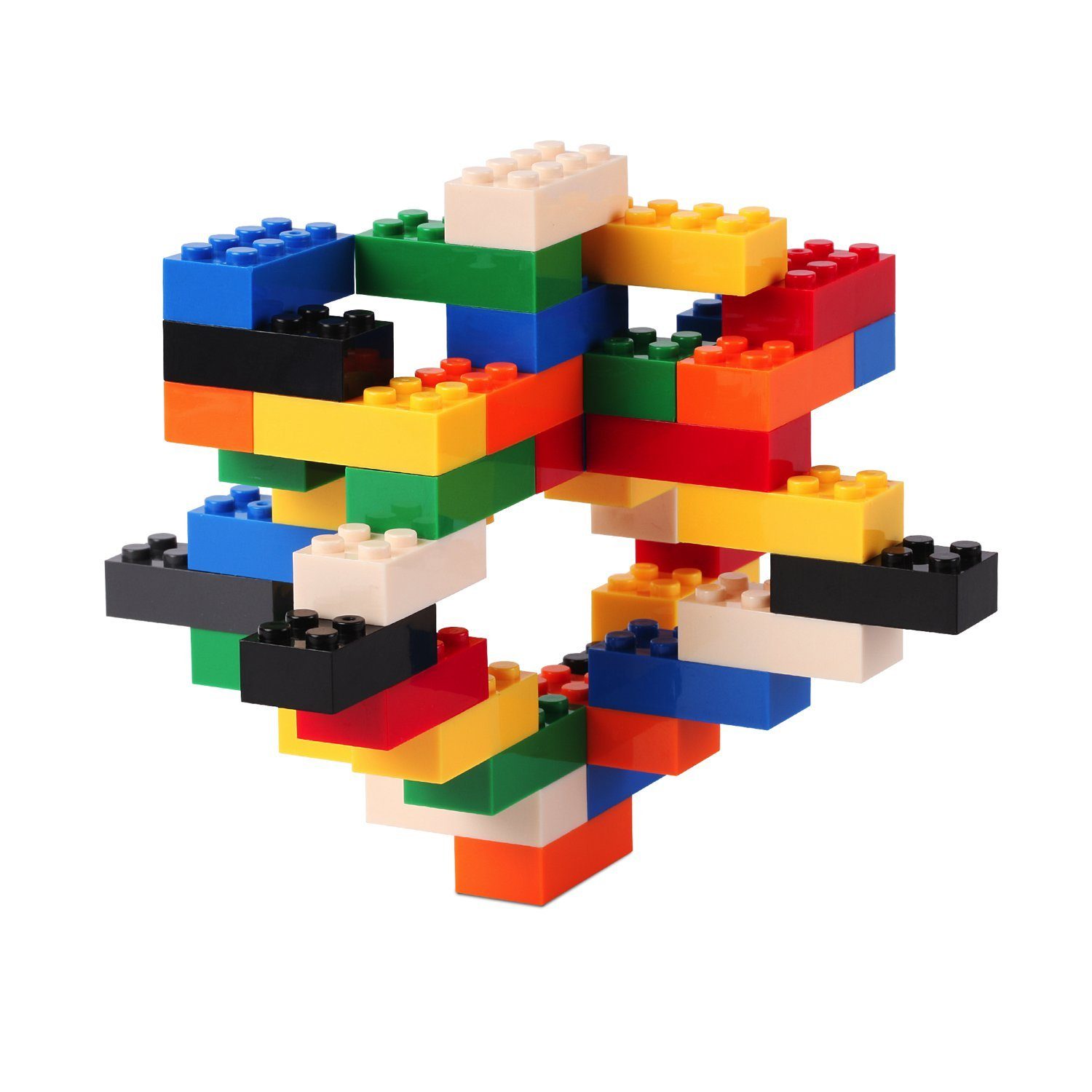 Katara Konstruktionsspielsteine Bausteine Box-Set mit Steinen Herstellern Set), Kompatibel zu + 520 Platte verschiedene Farben allen Anderen (3er Box, + - bunt