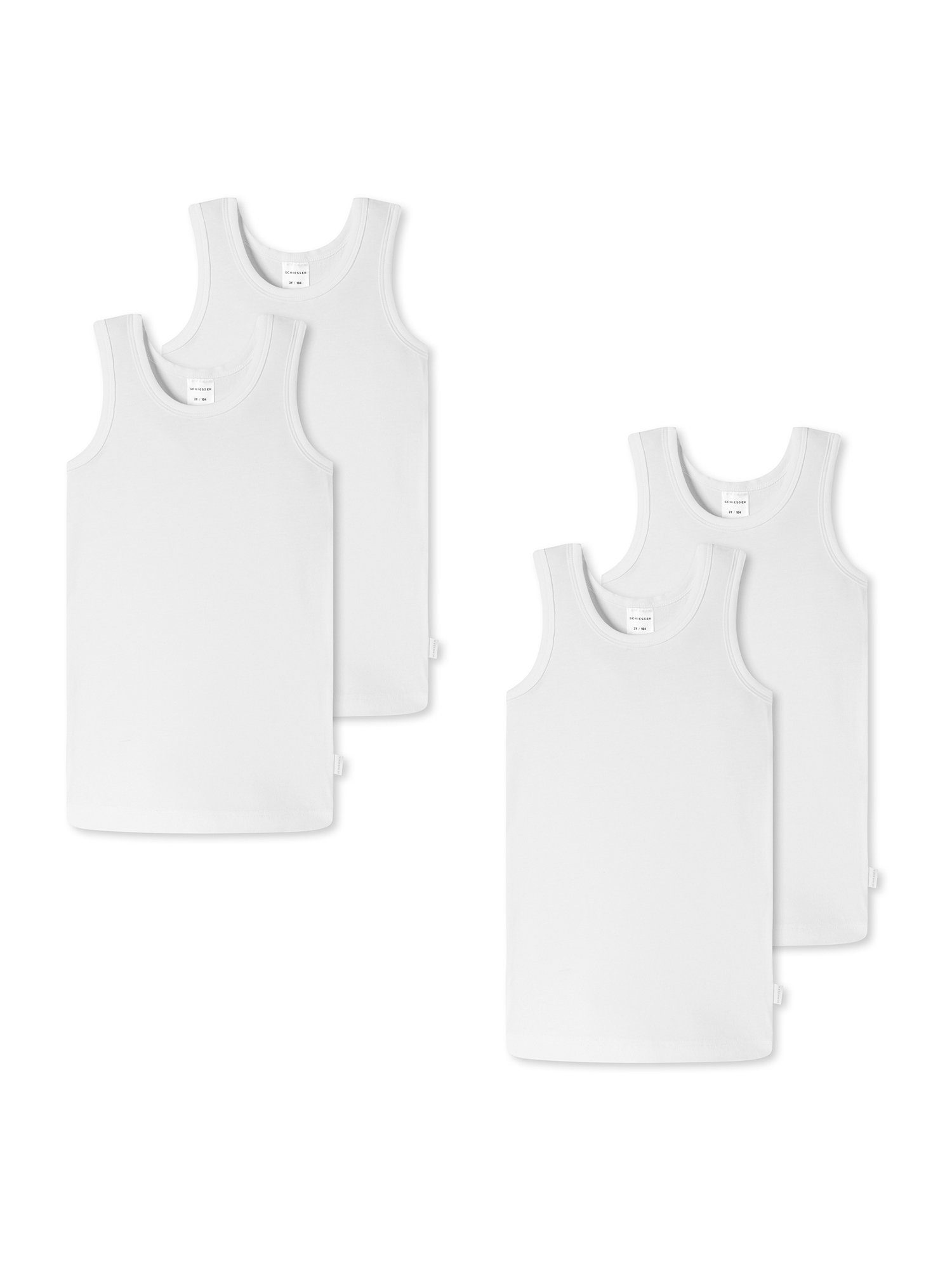 Basic Unterhemd weiß (4-St) Allday Schiesser
