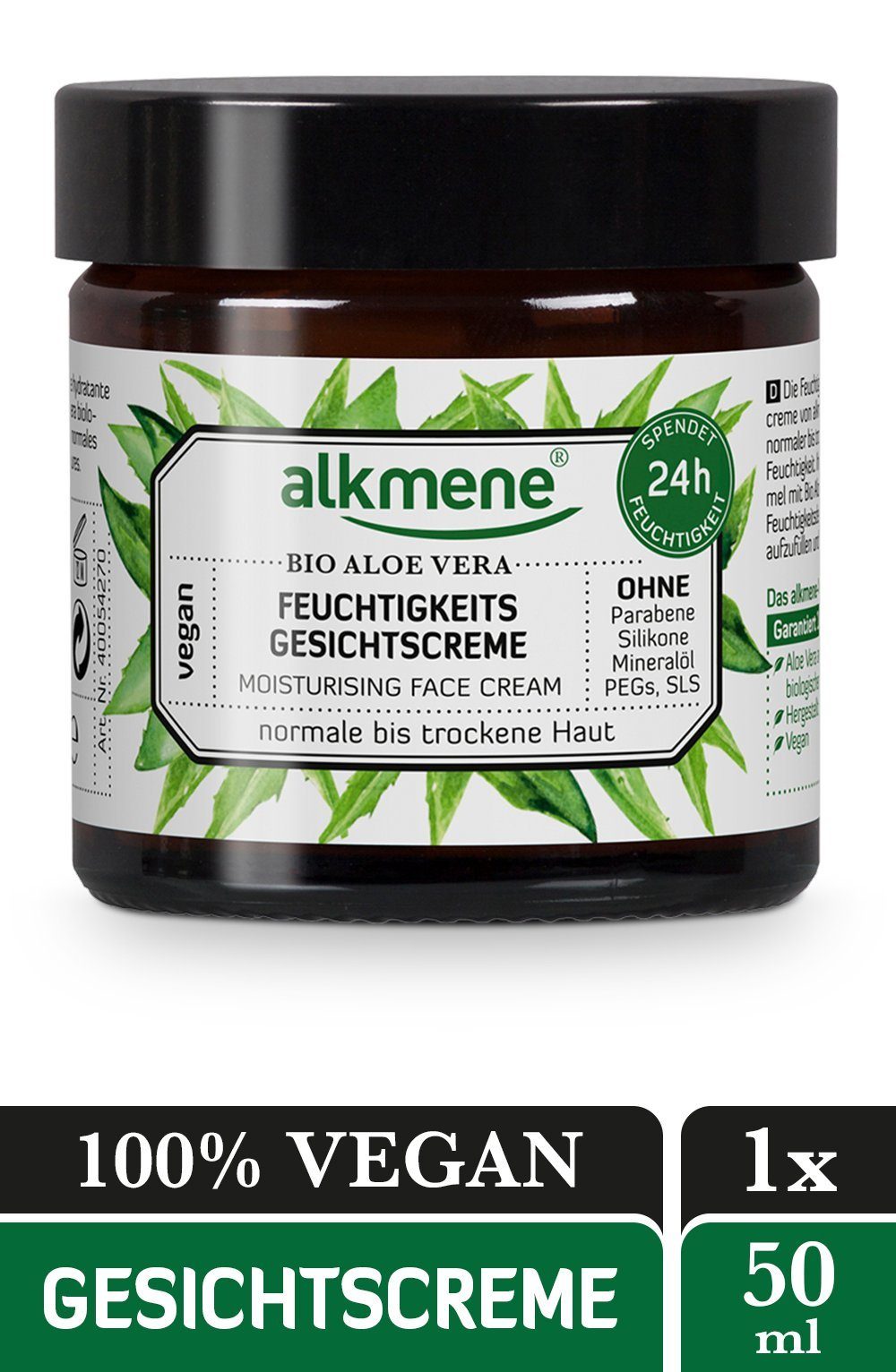 alkmene Tagescreme Gesichtscreme mit Bio Aloe Vera - Feuchtigkeitscreme Gesichtspflege, 1-tlg.