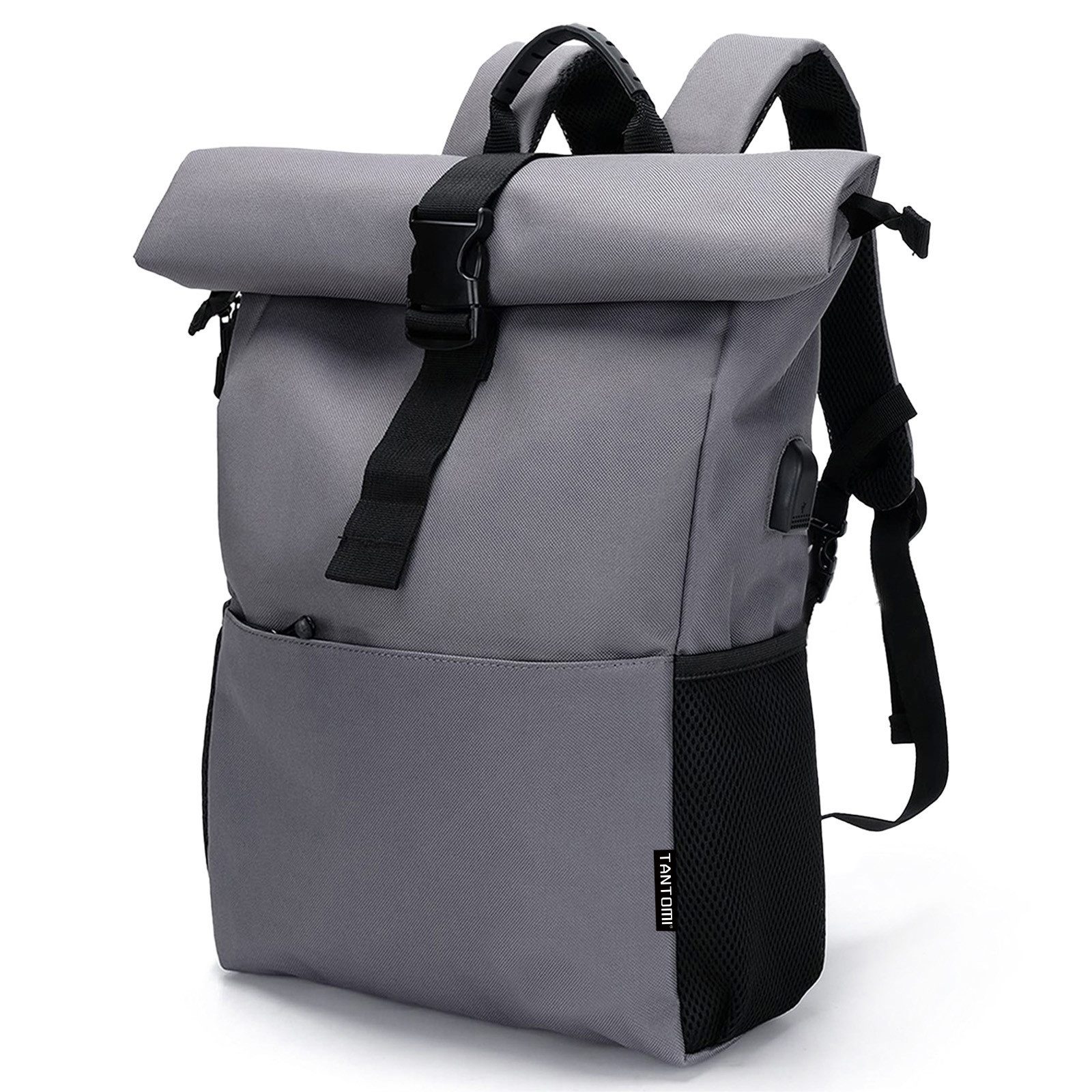 TAN.TOMI Cityrucksack Rucksack Damen Groß Rucksack Herren Groß Schulrucksack (Arbeitsrucksack viele Fächer mit 15,6" Laptopfach/USB-Anschluss), Unisex Rolltop Rucksack Wasserdicht, Lässiger Backpack