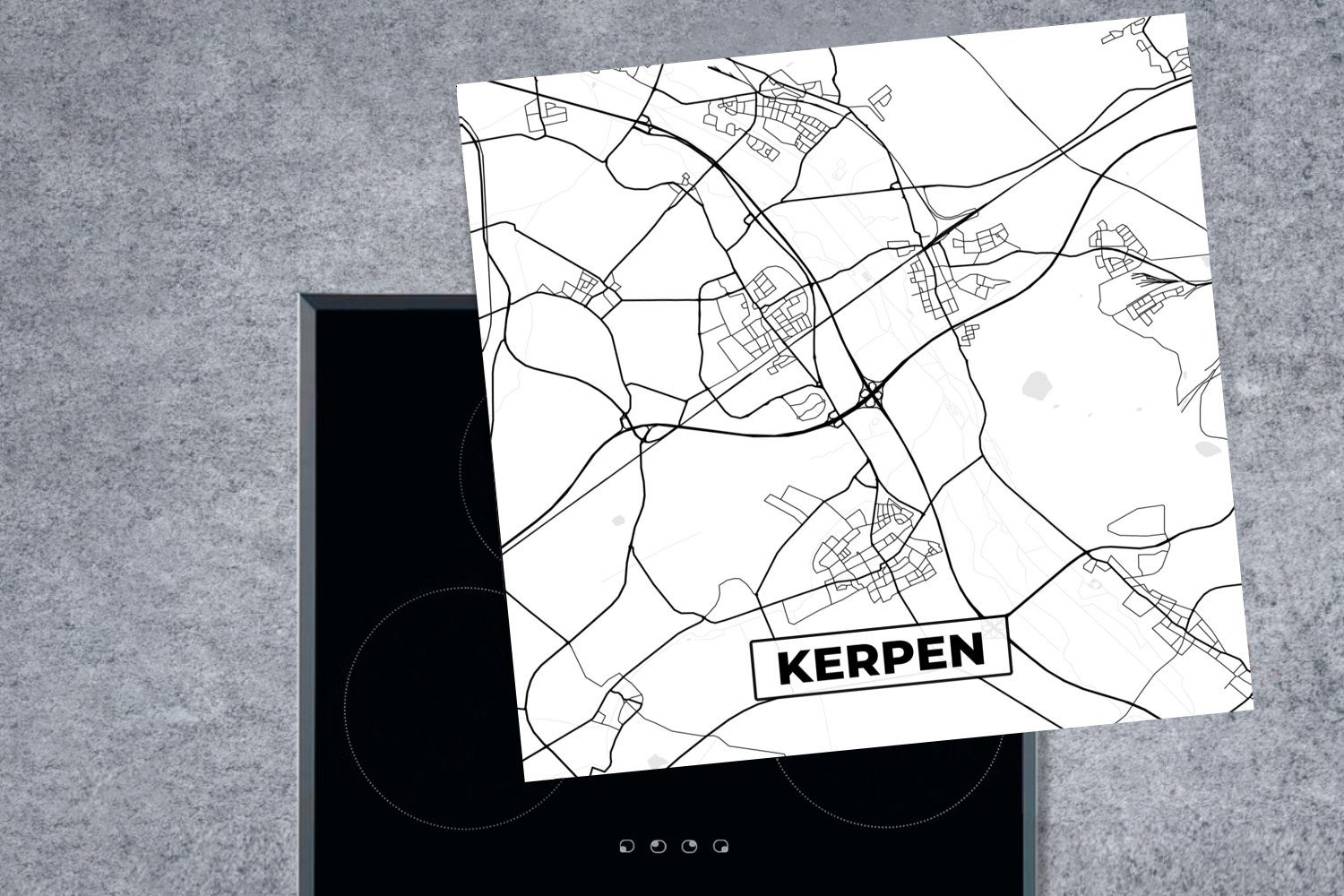 MuchoWow Herdblende-/Abdeckplatte Karte - (1 Karte küche cm, Arbeitsplatte tlg), - für Vinyl, - Ceranfeldabdeckung, 78x78 Kerpen Stadtplan