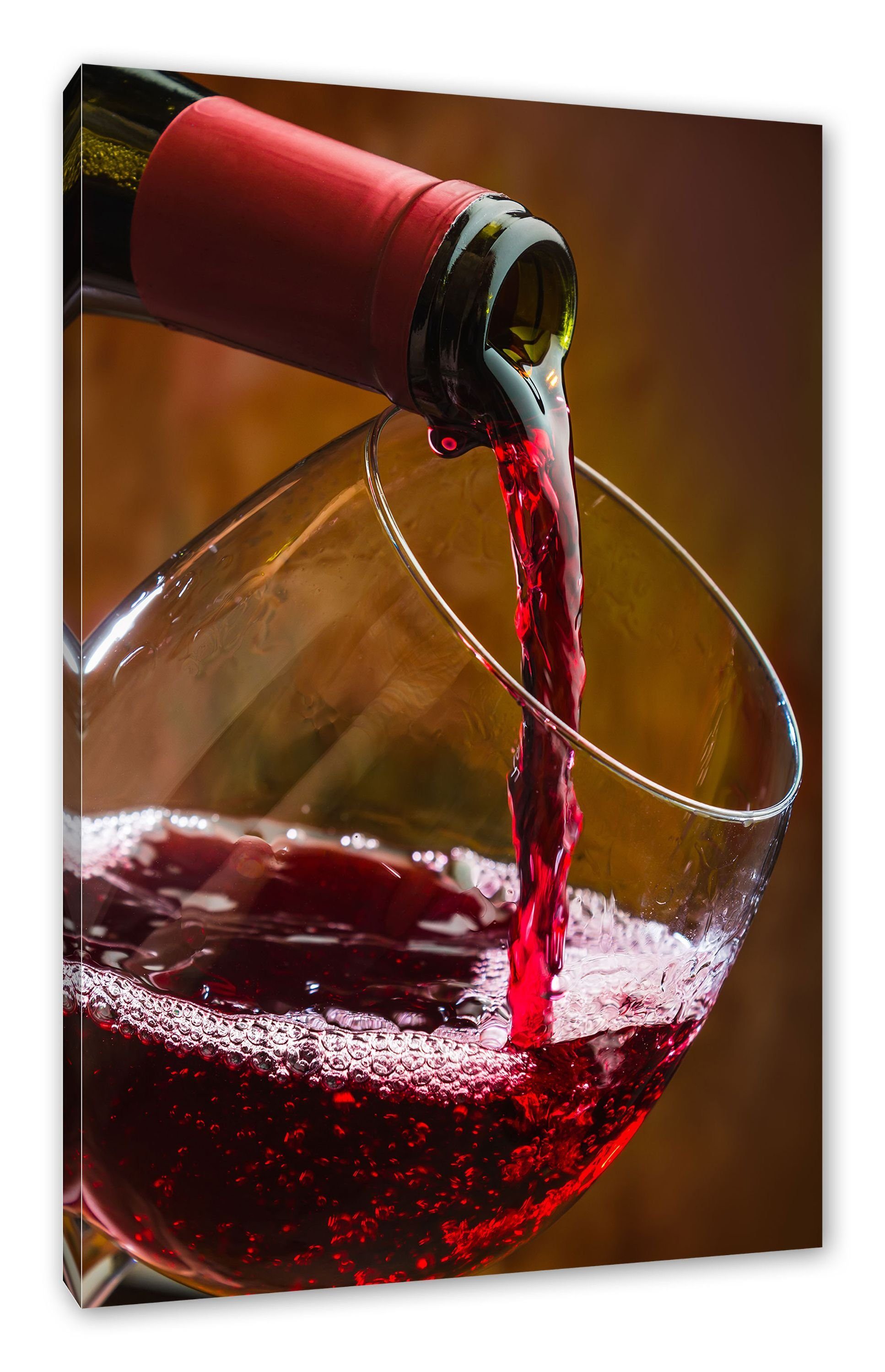 Pixxprint Leinwandbild Edler Rotwein, Edler Rotwein (1 St), Leinwandbild fertig bespannt, inkl. Zackenaufhänger