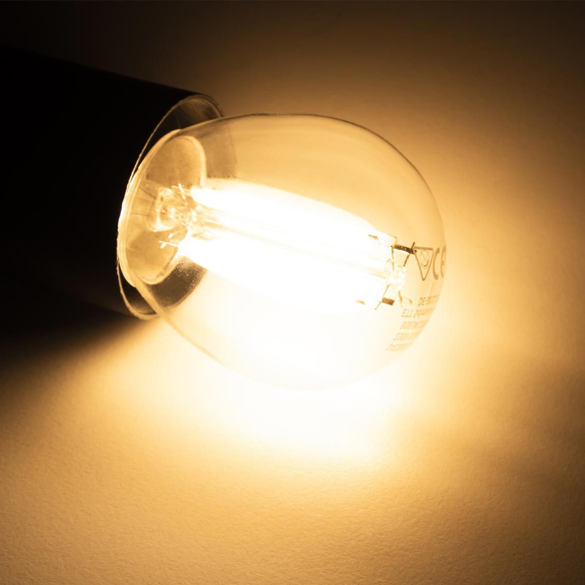 McShine LED-Leuchtmittel E27 Filament Tropfenlampe FILED 6W, 820lm, no-dimm, warmweiß