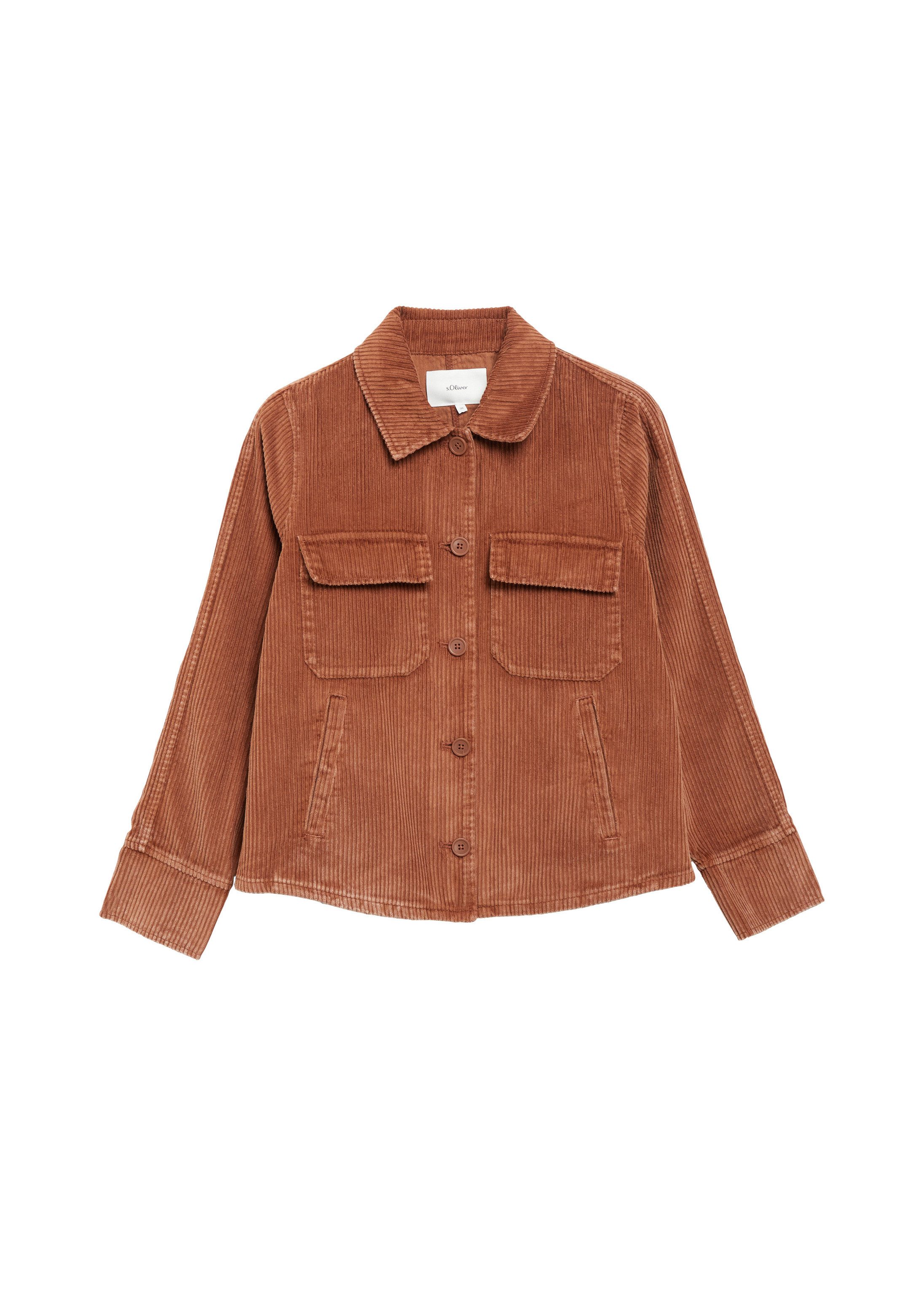 s.Oliver Hemdjacke Indoor-Jacke Overshirt aus Cord im Relaxed Fit
