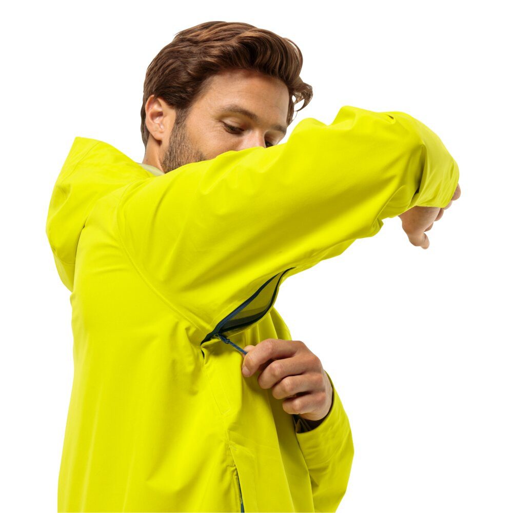Jack Wolfskin Regenjacke Highest Peak 3-Lagen (wasserdicht, winddicht, atmungsaktiv) lemongelb