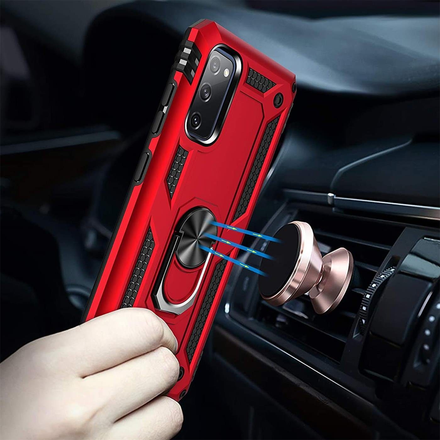 CoolGadget Handyhülle Armor Shield Case für Samsung Galaxy S20 FE 6,5 Zoll, Outdoor Cover mit Magnet Ringhalterung Handy Hülle für Samsung S20 FE – Bild 4 von 5