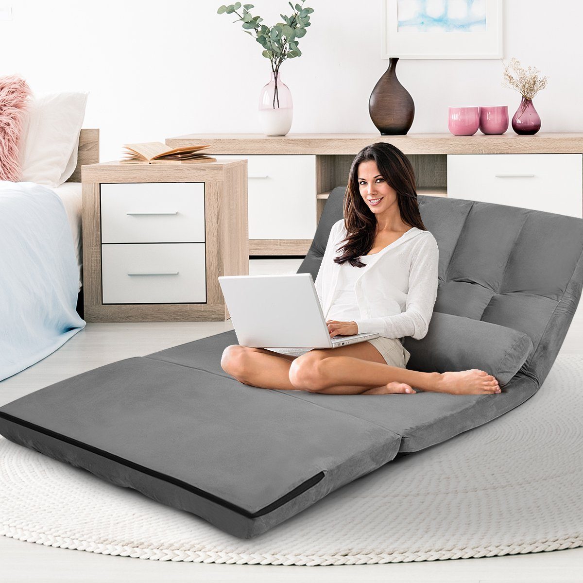 COSTWAY Schlafsofa, mit Bettfunktion, 2 Sitzer,klappbar, günstig online kaufen