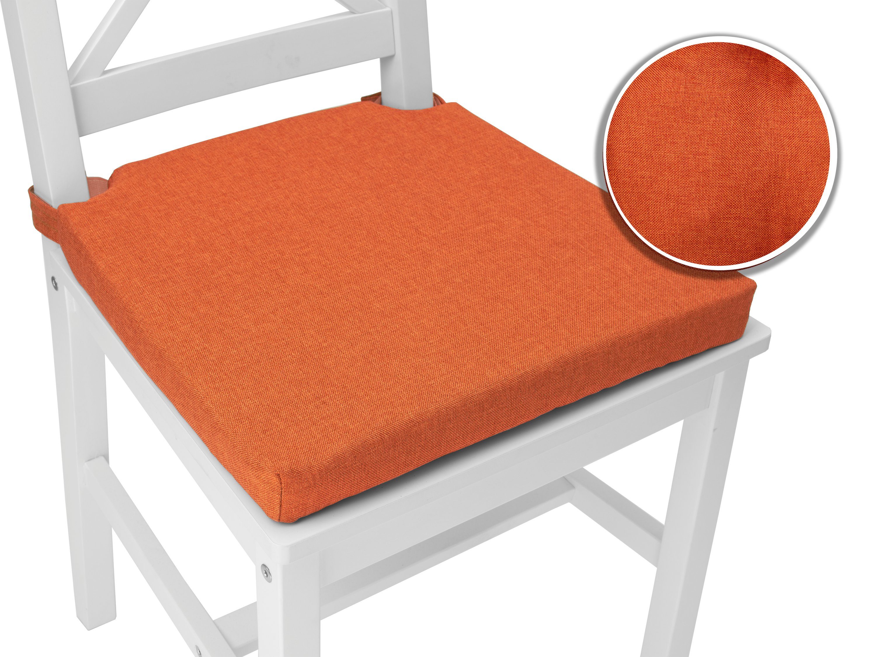 sunnypillow Stuhlkissen 4er Set Kissen Maße: 42 (vorne), 35 (hinten) x 40 x 5 cm