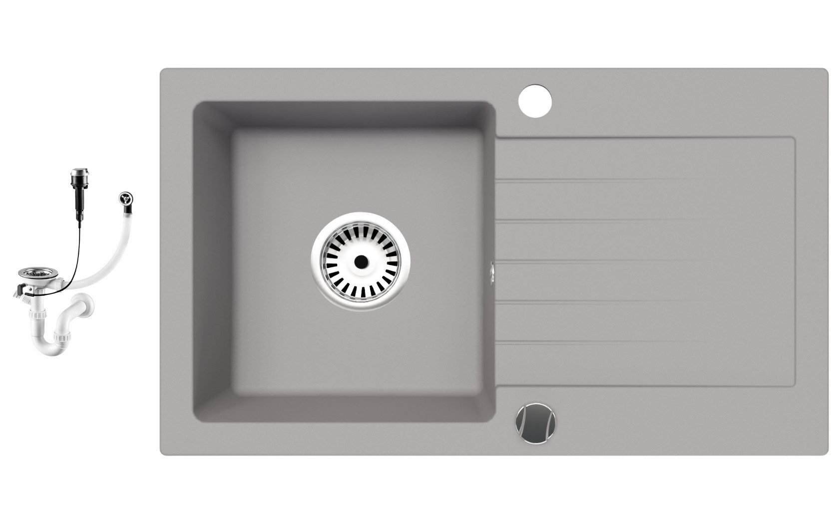 Faizee Möbel Granitspüle Granitspüle Küchenspüle Granit Siphon Einbauspüle Spüle 75x45, Eckig