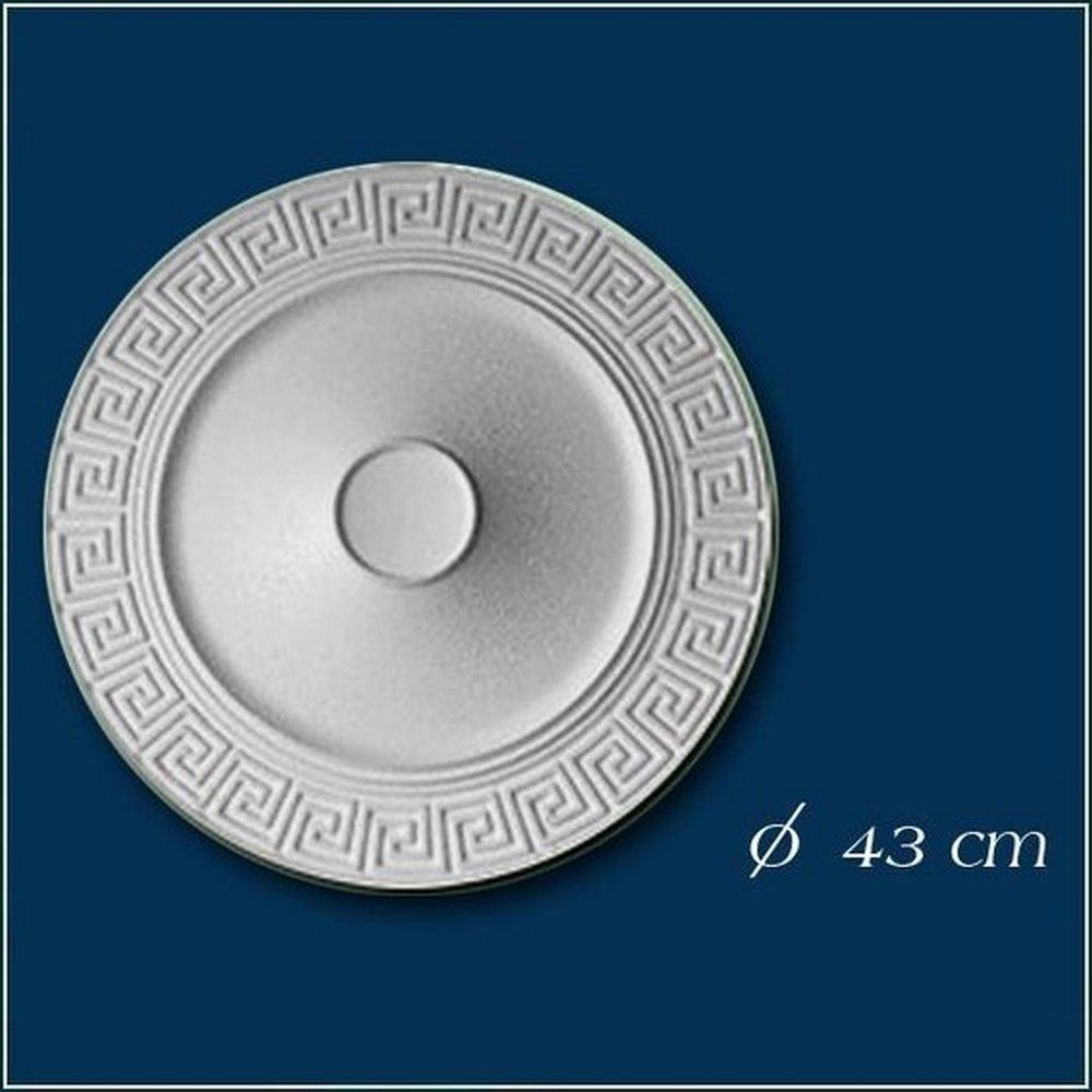 Stuckrosette, Weiß 430 Wanddekoobjekt mm, PROVISTON Durchmesser Polystyrol,