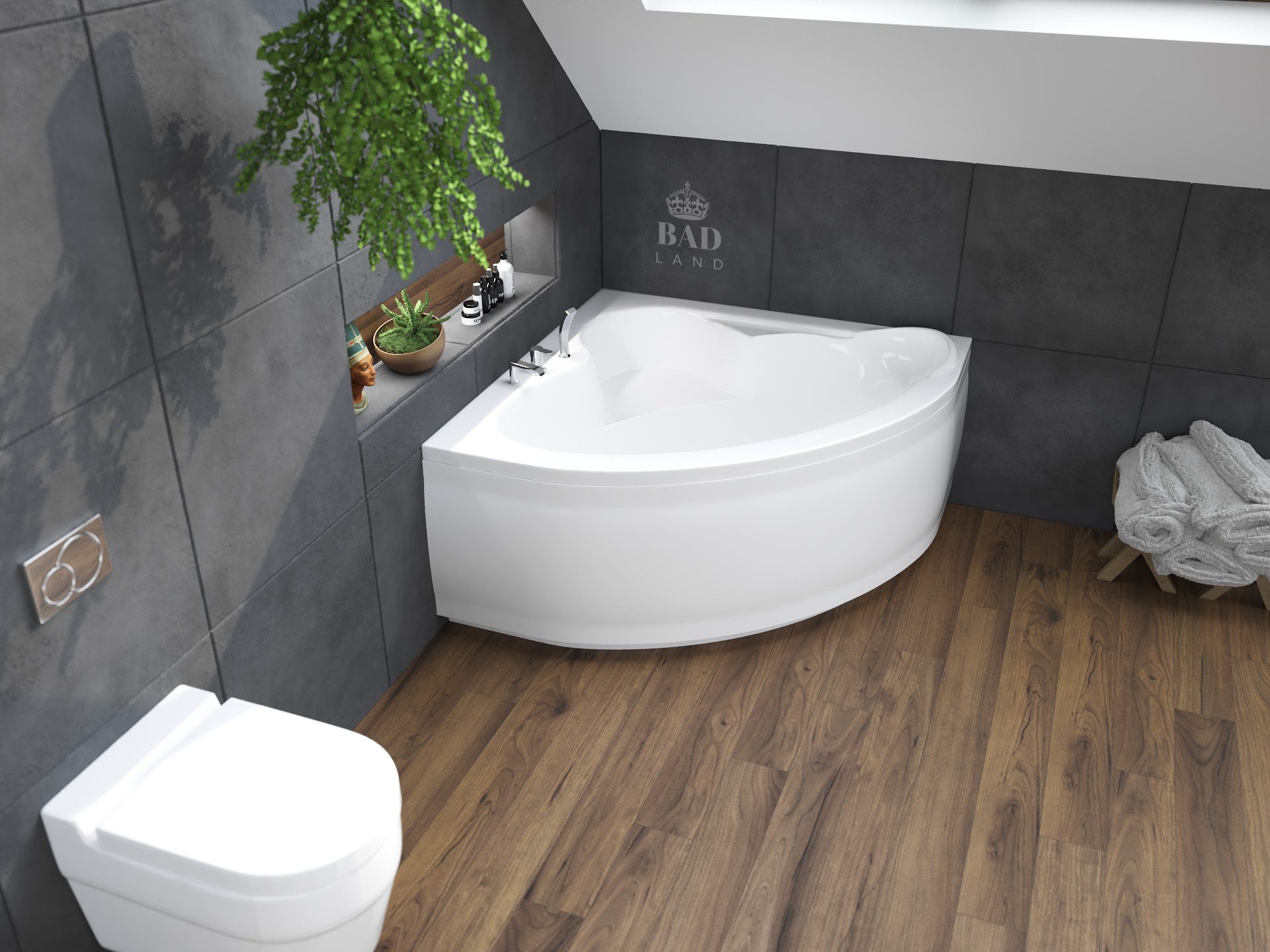 KOLMAN Badewanne Eckbadewanne Standard 130x130, Ablaufgarnitur günstig online kaufen