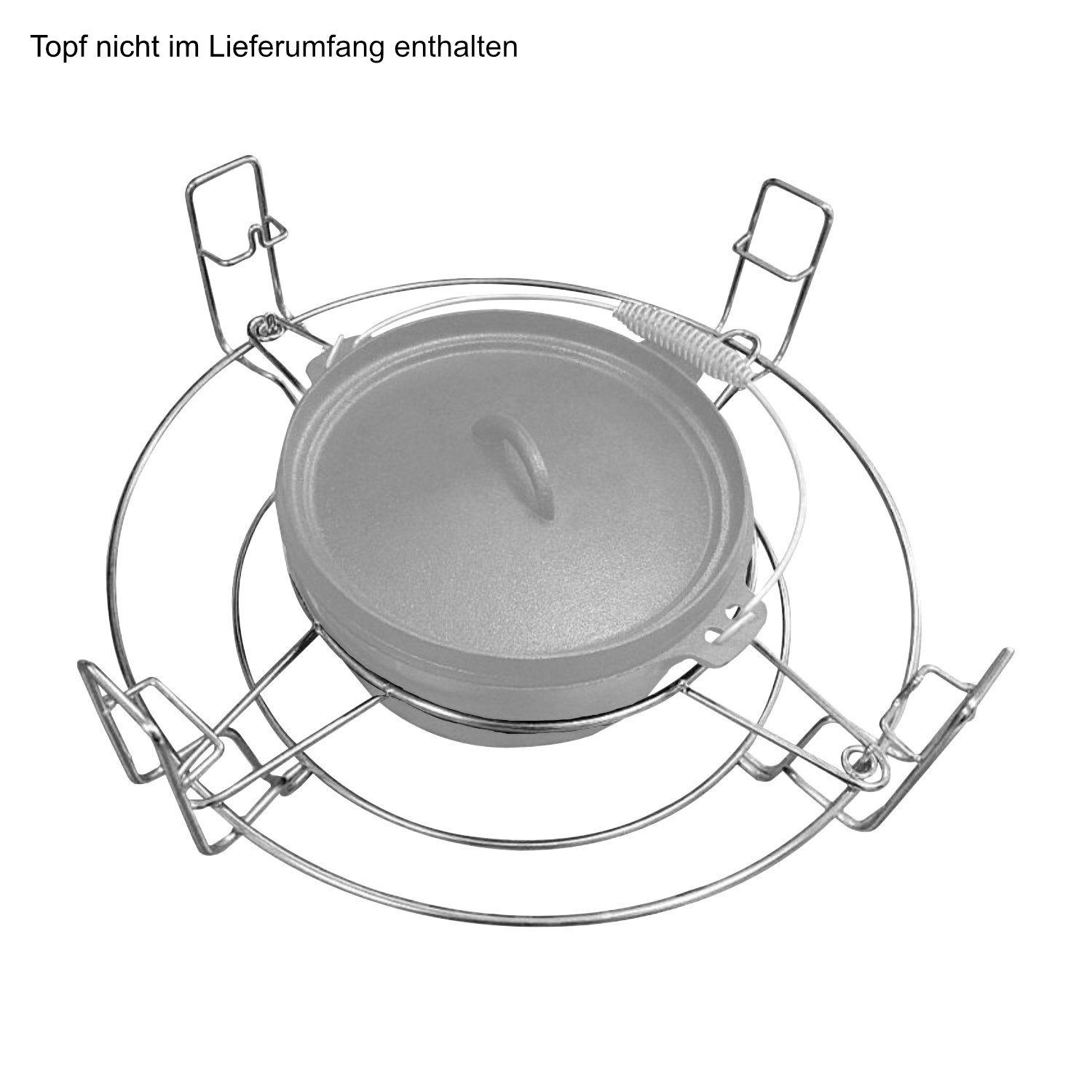 JUSTUS Grilltopfhalter / Schmortopf-Halterung für Kohlegrills, (50 x 52 x 32 cm (L x B x H)