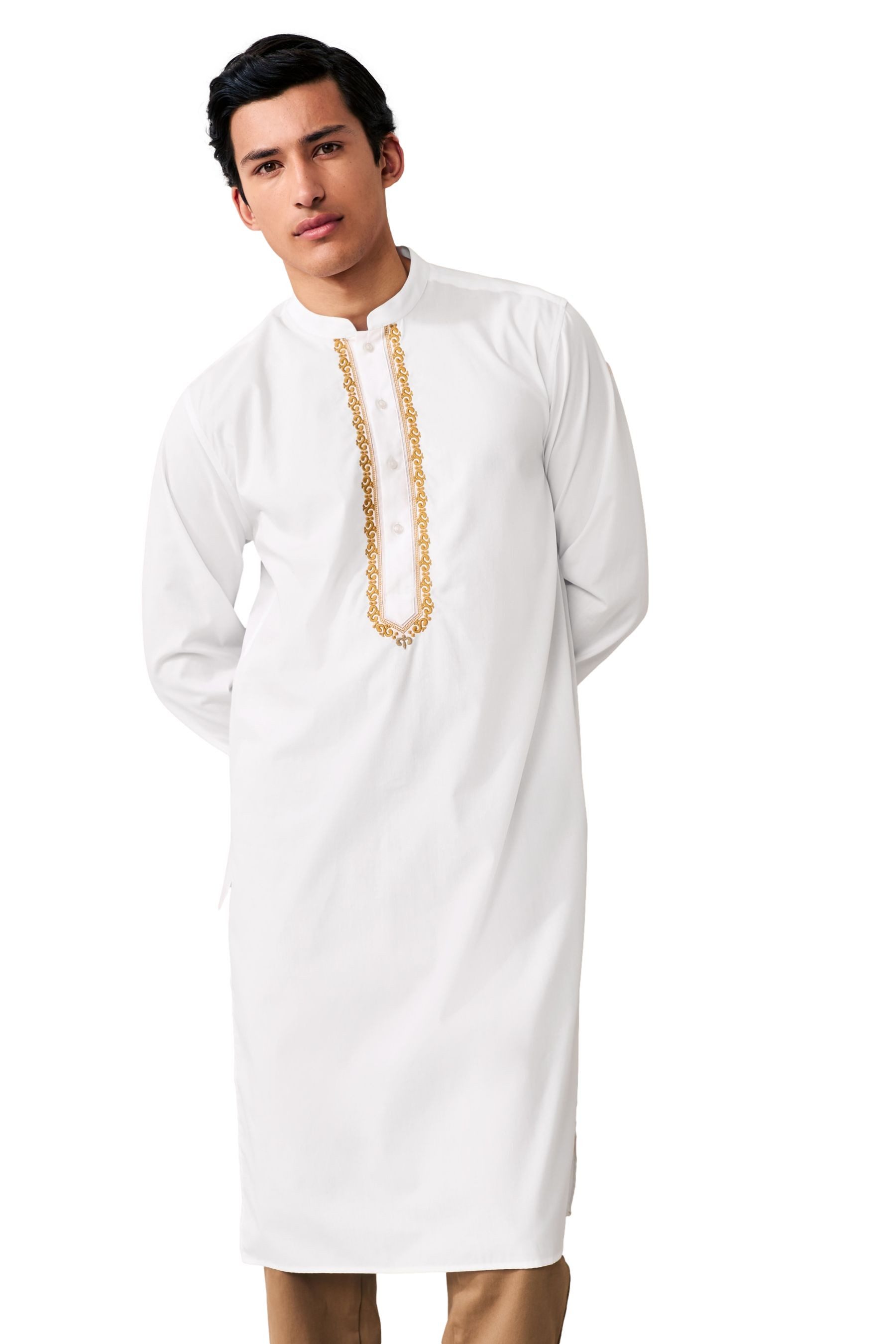 Next Tunika Popeline-Kurta mit Stickerei aus Baumwollpopeline (1-tlg)