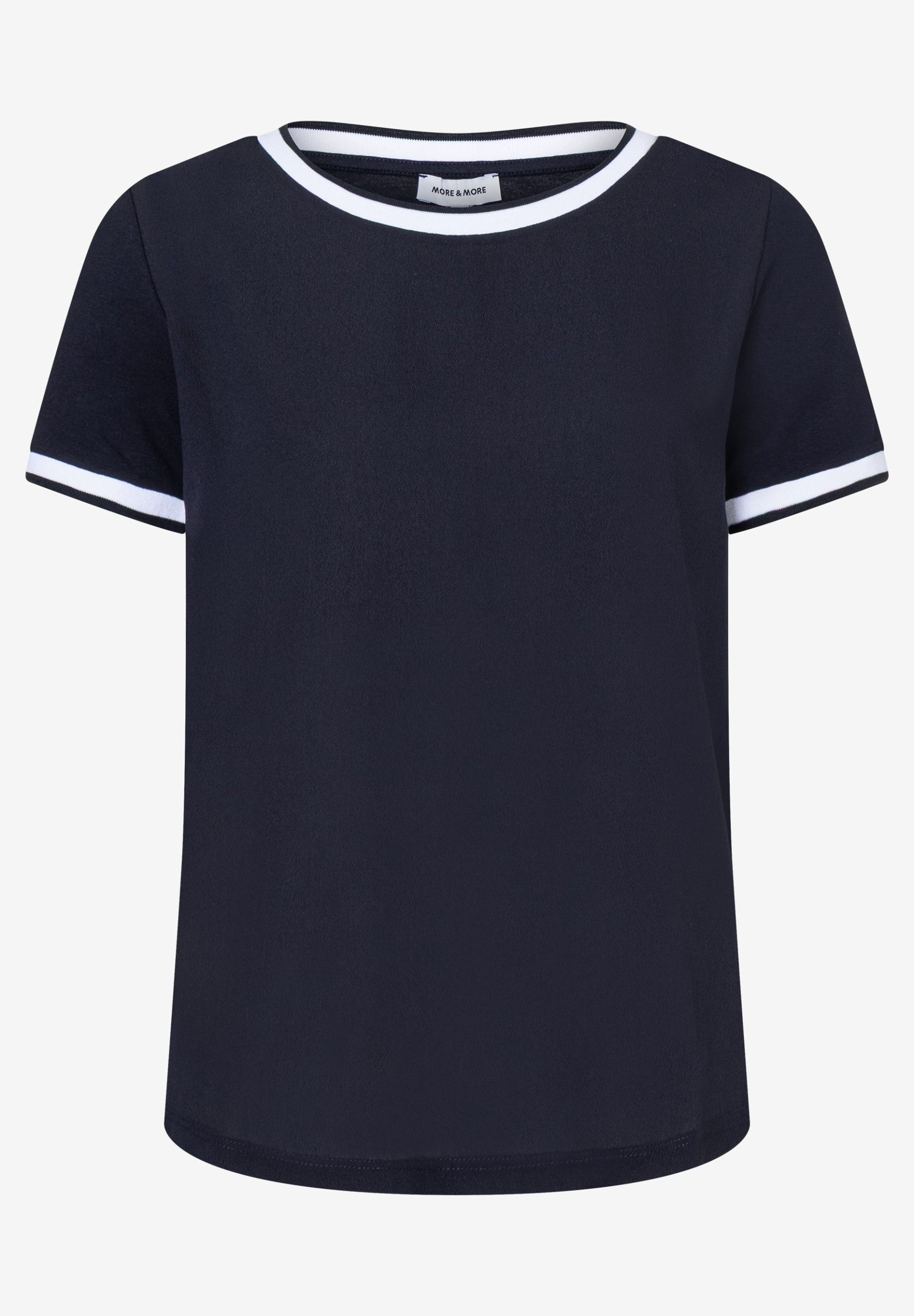 T-Shirt Blusenshirt mit Kontrastabschlüssen