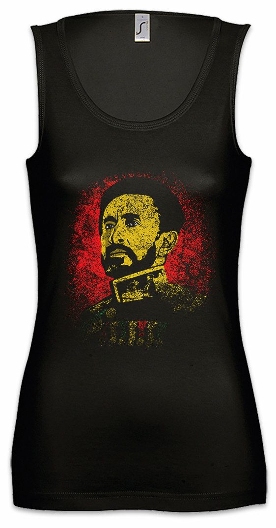 Tanktop Haile Selassie Portrait I Ärmelloses Damen T-Shirt Zion Music Babylon