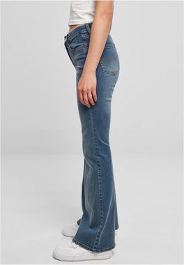 URBAN CLASSICS Bequeme Jeans Damen Ladies High Waist Flared Denim Pants (1-tlg)